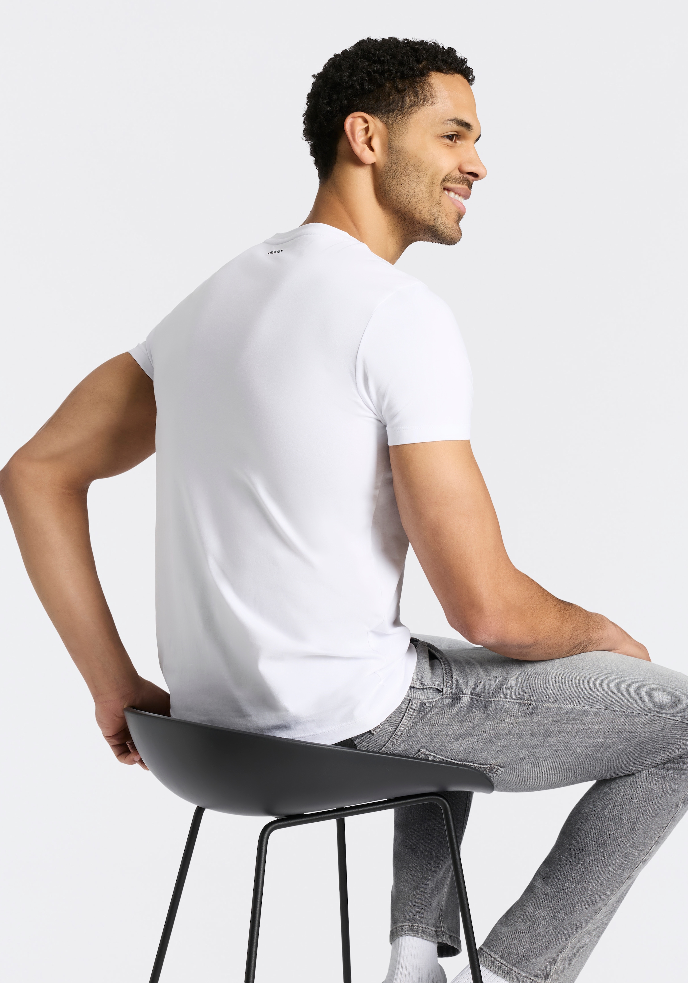 HUGO T-shirt »HUGO-Round« Paquet, 2er,  Rundhalsausschnitt, Slim-Fit, HUGO Logo-Druck