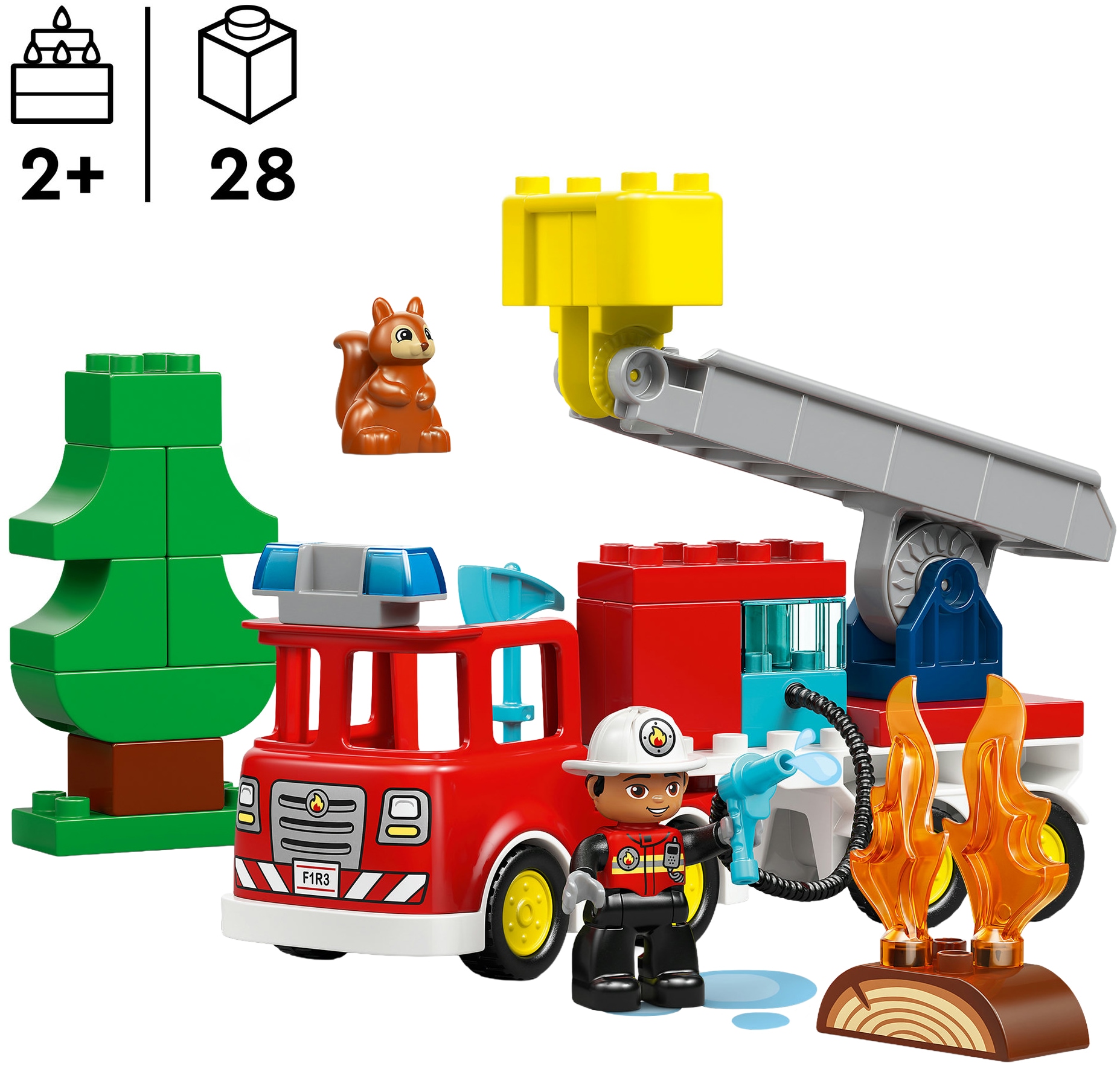 LEGO® Pions de construction »Löschauto mit Schlauch und Feuerwehrmann (10473), LEGO DUPLO Town«