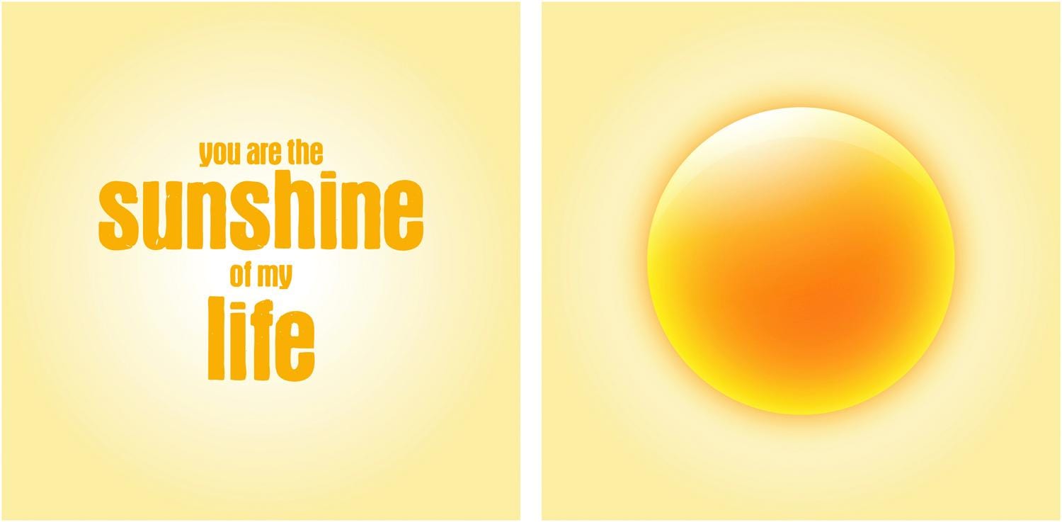 Image of queence Leinwandbild "Sunshine" Kunst Modern Schriftzug Schriftzüge Sonnenaufgang Spa Spa Bilder Sprüche Sprüche & Texte Set, Premium-Leinwandstoff, Handarbeit aus Deutschland, Spruch, 2er Set