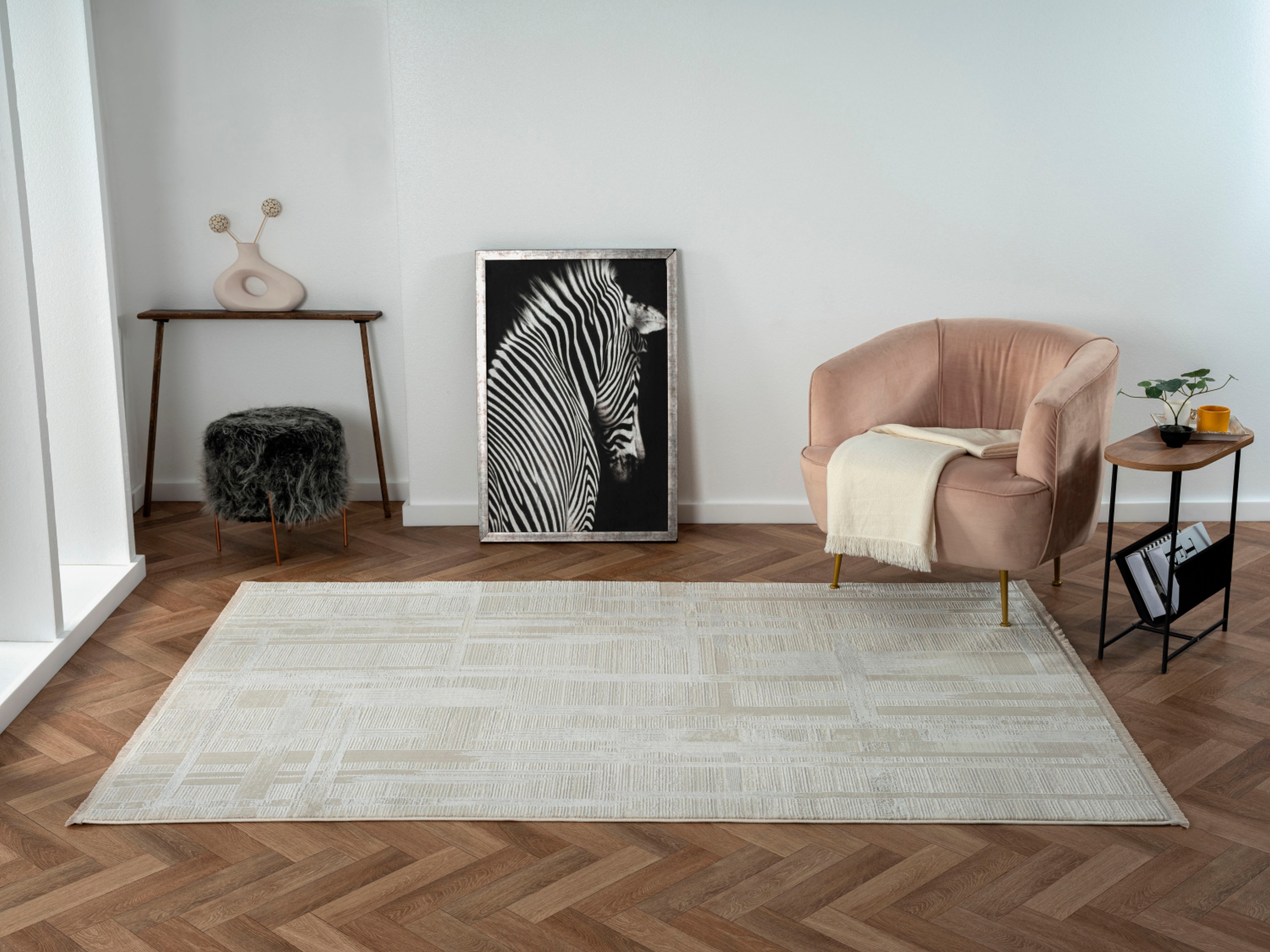 Myflair Möbel & Accessoires Tapis »My Favorite« Rectangulaire 10 mm Höhe Kurzflor, Retro-Style, mit Fransen, besonders weich
