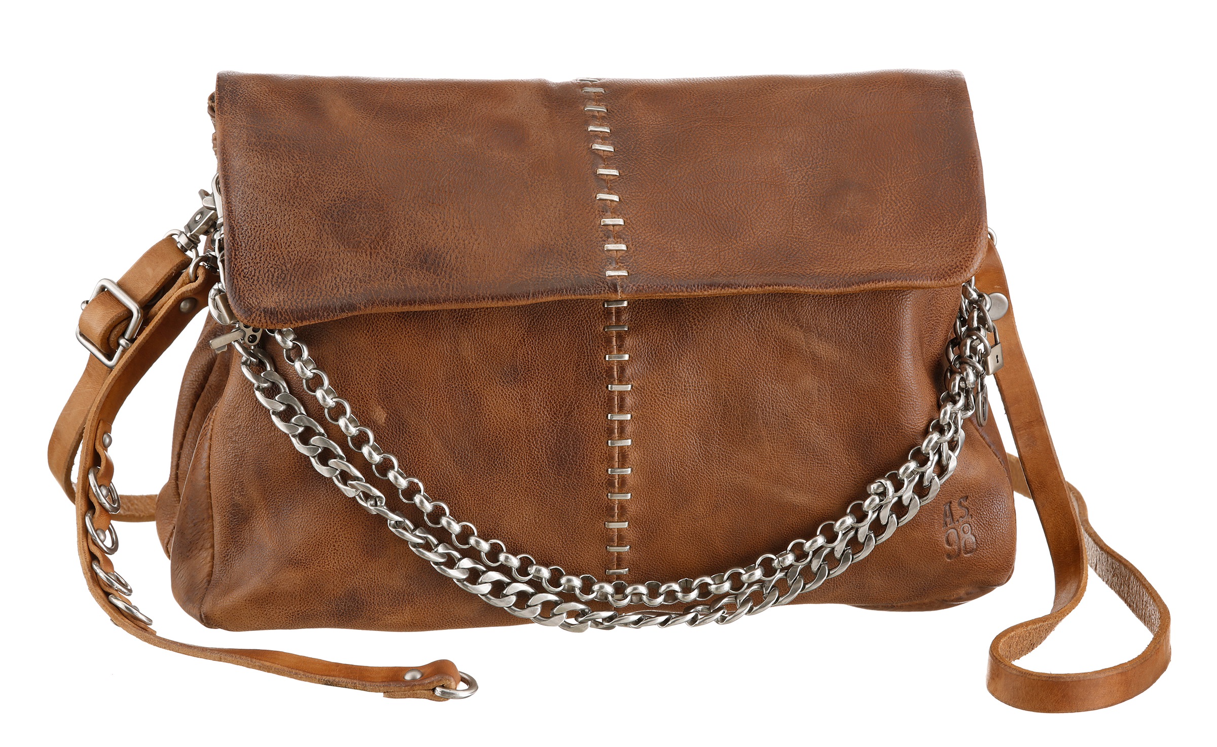 Image of A.S.98 Umhängetasche, mit schönen Ziernähten und Kettendetails bei Ackermann Versand Schweiz