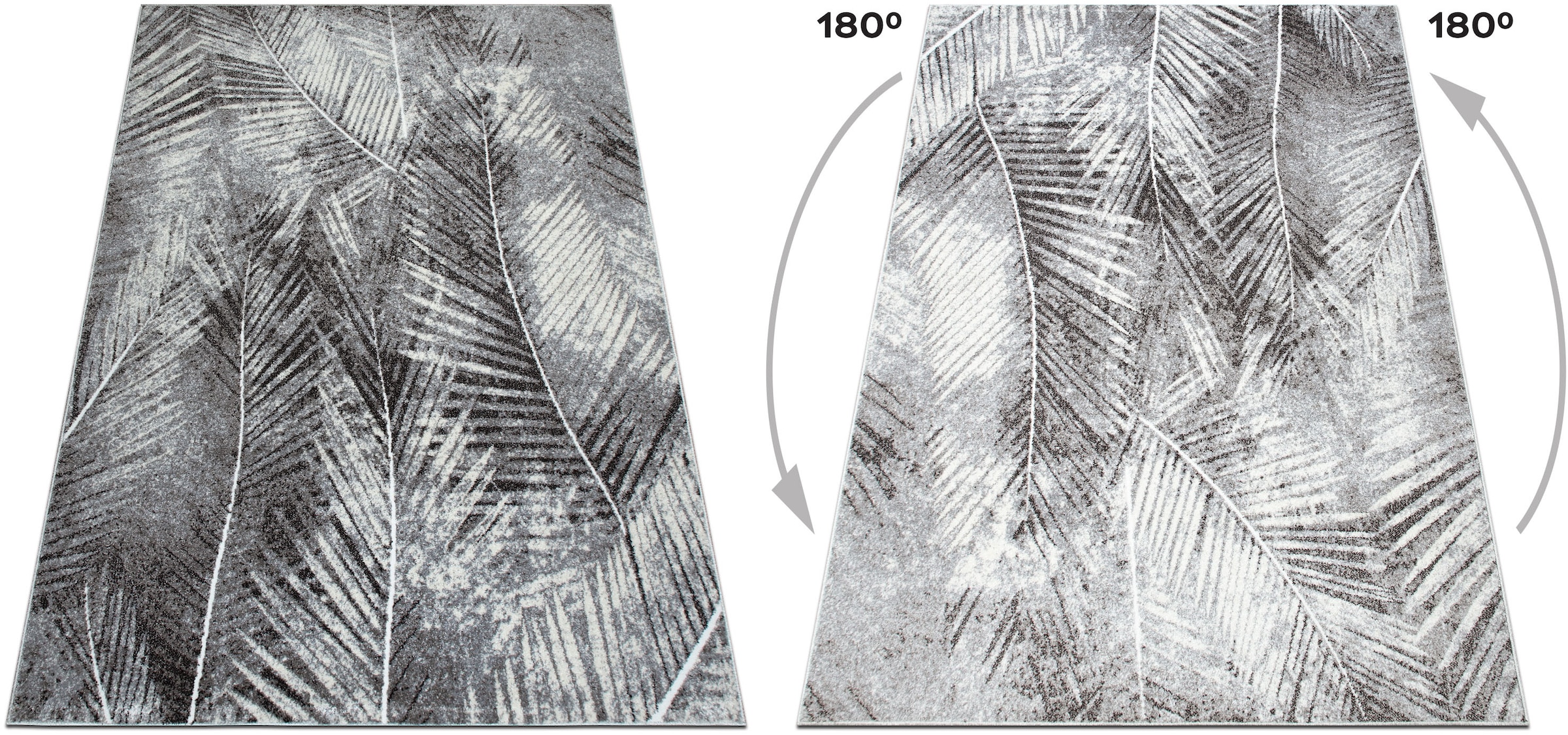 GOODproduct Teppich »Kiliv, modernes Blatt Design« rechteckig 9 mm Höhe mit besonders weichem Flor, Kurzflor,