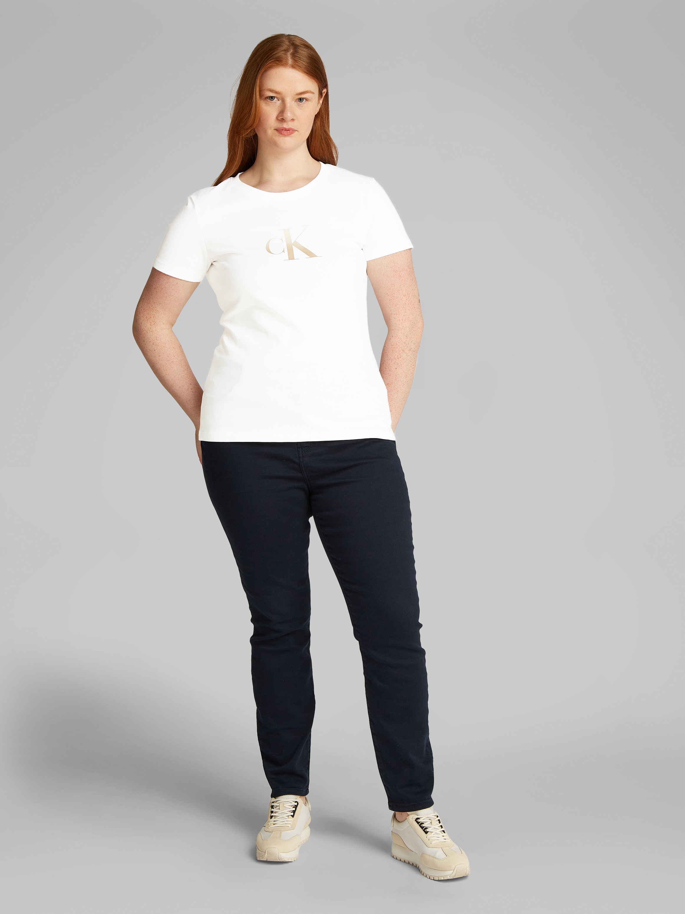 Calvin Klein Jeans Plus T-Shirt »PLUS GRADIENT CK SLIM TEE«, in grossen Grössen, Druck mit Farbverlauf