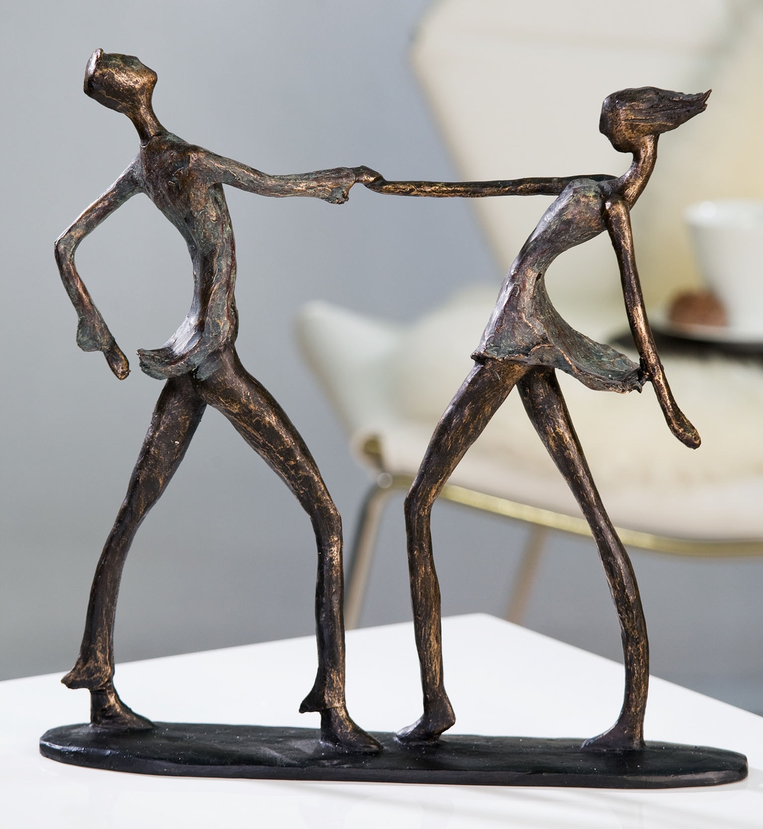 Casablanca by Gilde Dekofigur »Skulptur Jive«, Dekoobjekt, Höhe 36 cm,  Tänzer, mit Spruchanhänger, Wohnzimmer kaufen | Wandobjekte
