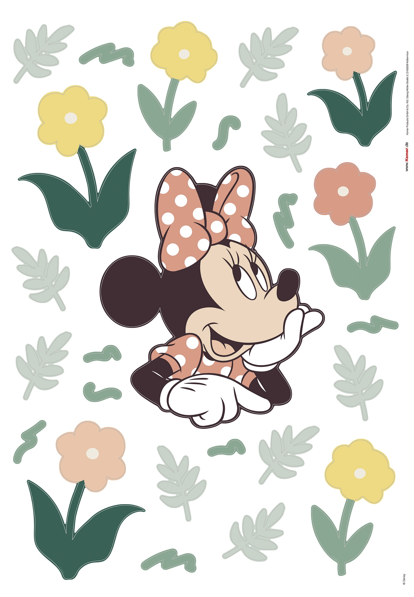 Komar Wandtattoo »Disney Minnie Mouse Beauty in Bloom« 50 x 70 cm (Breite x Höhe) - Kinderzimmer, Wandsticker