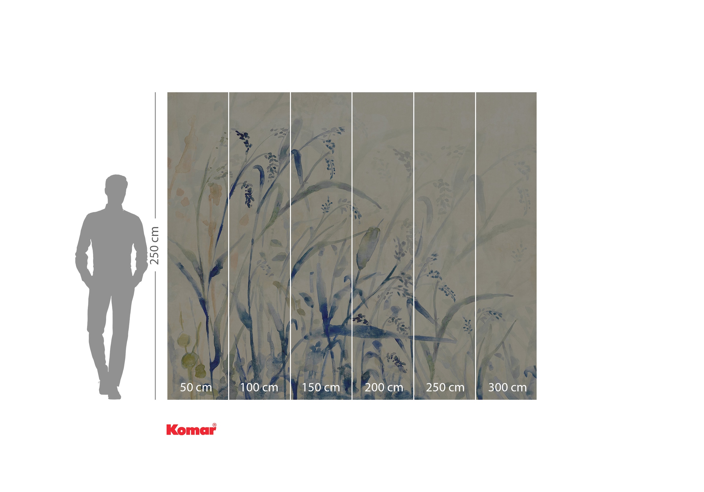 Komar Fototapete »Komar Vlies Fototapete - Aquarel-Field - Grösse 300 x 250 cm«, bedruckt