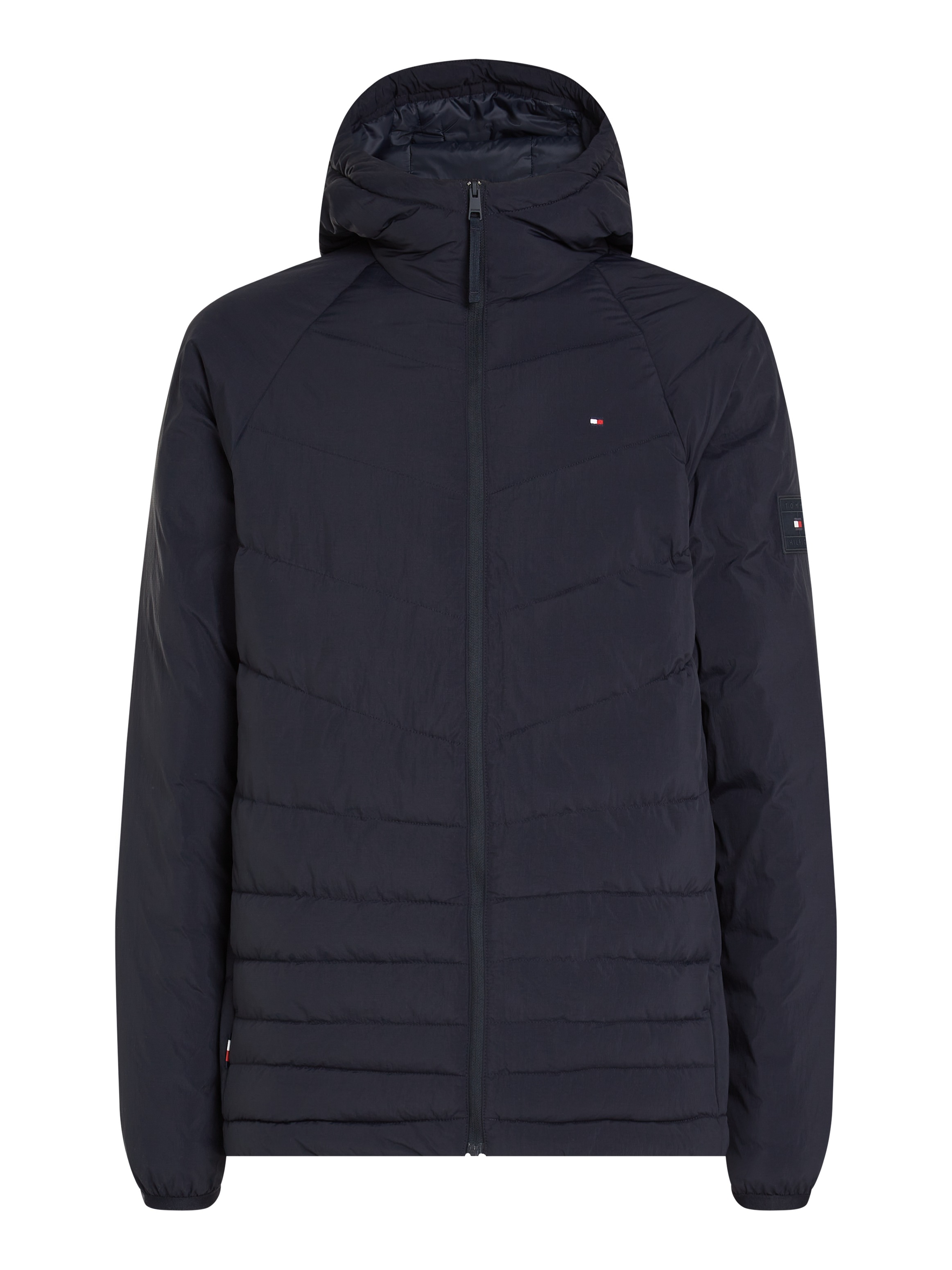 Tommy Hilfiger Steppjacke »MIX QUILT HOODED JACKET«, mit Kapuze, mit Raglanärmeln