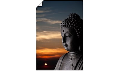 oder Religion, Poster versch. Wandbild Grössen Leinwandbild, mit Artland in Wandaufkleber Buddha-Statue«, kaufen St.), (1 Alubild, »Bad-Zubehör als