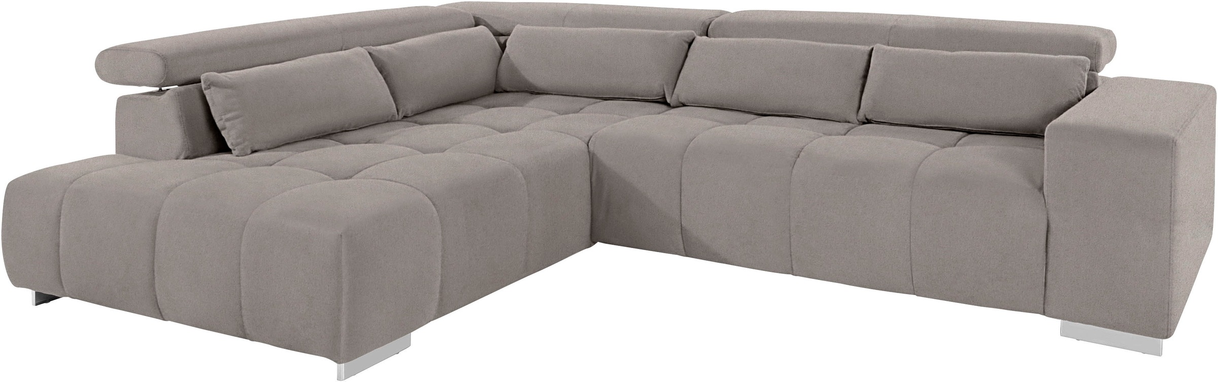 COTTA Ecksofa »Orion L-Form«, mit Kopfteilverstellung & 5 Nierenkissen
