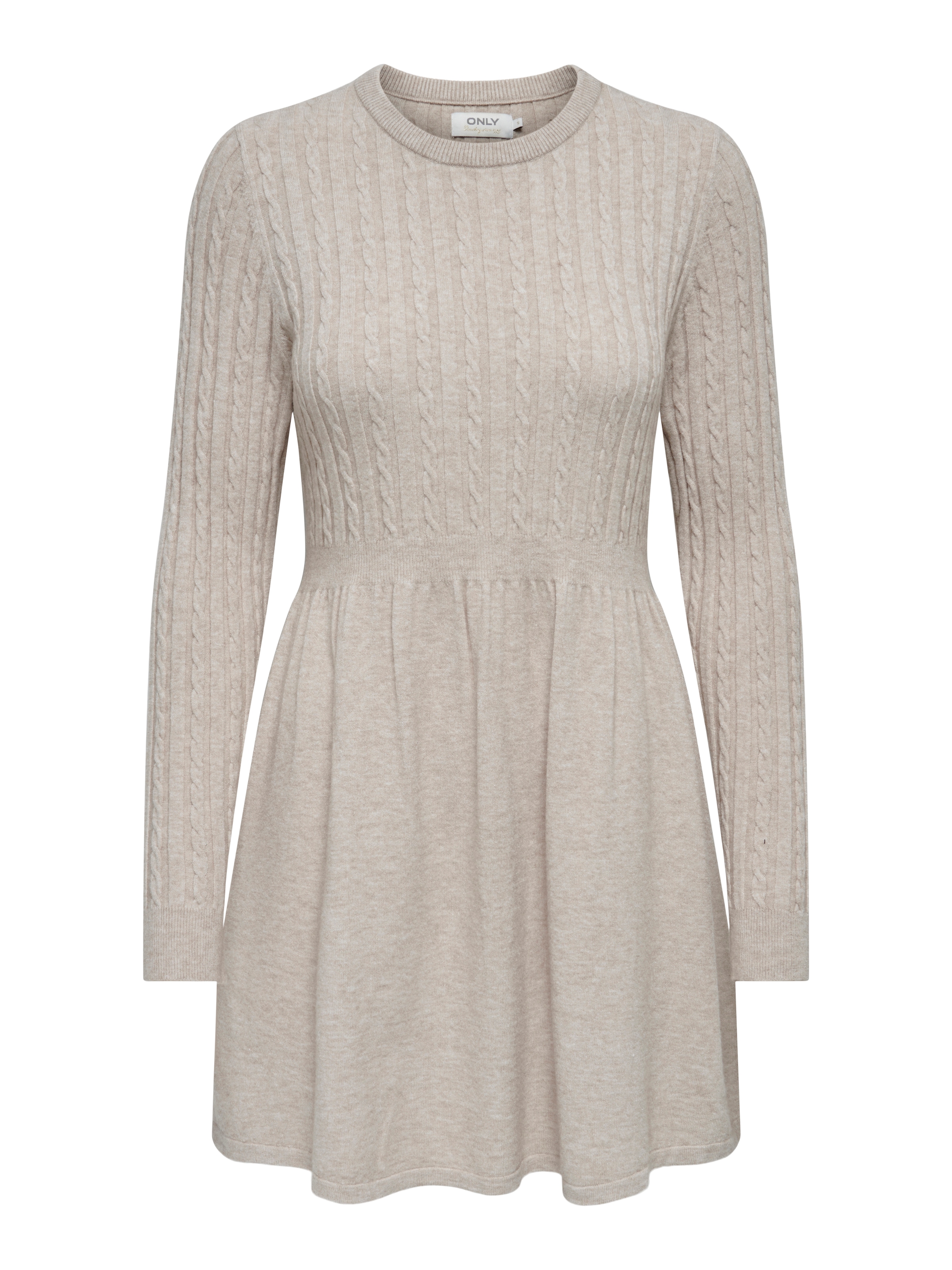 ONLY Strickkleid »ONLFIA LS CABLE DRESS KNT«, tailliert und mit dezentem Zopfstrickmuster im Oberteil