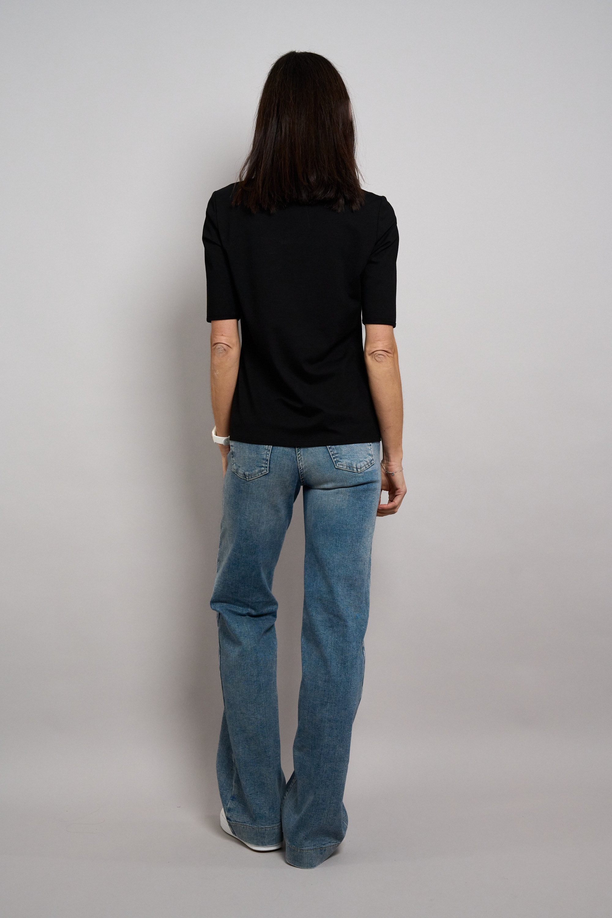 Seidel Moden Shirt à col rond mit transparenten Lochmuster vorne - MADE IN GERMANY
