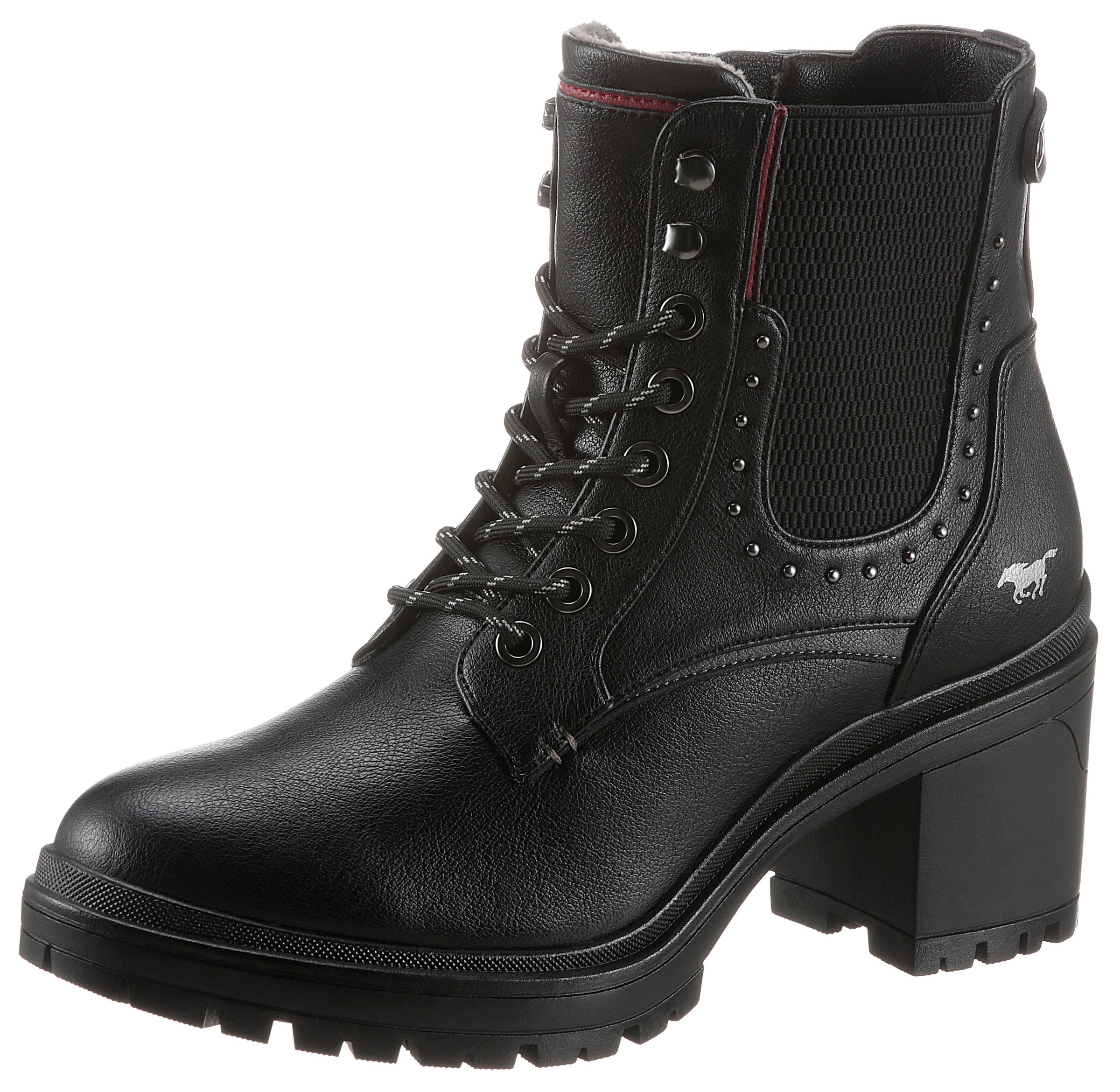 Image of Mustang Shoes Schnürstiefelette, mit Stretcheinsatz und Reissverschluss bei Ackermann Versand Schweiz