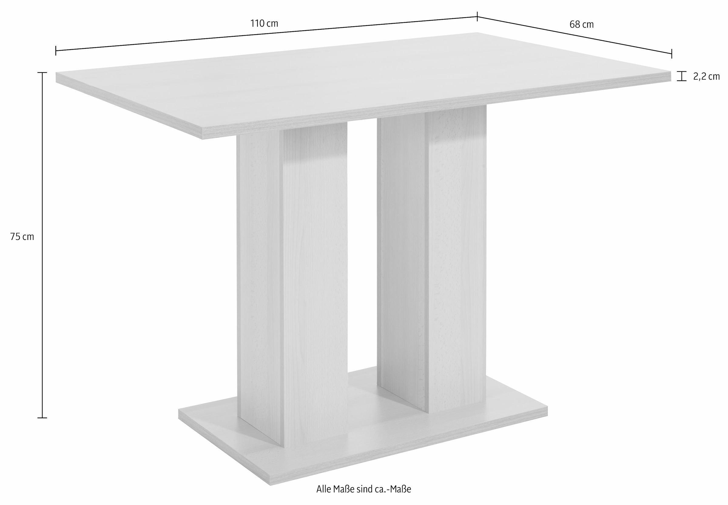 Home affaire Säulen-Esstisch »Luce«, Breite 68 oder 110 cm