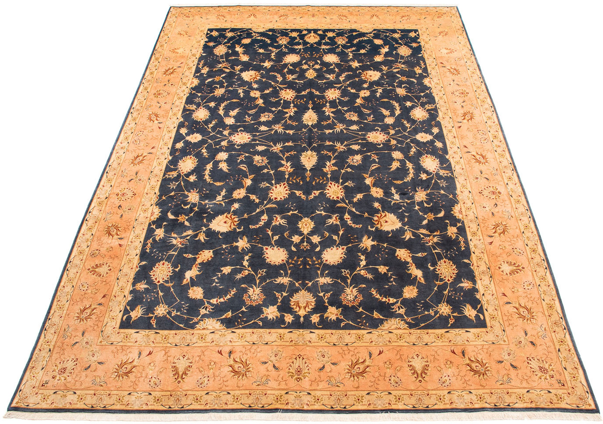 Image of morgenland Orientteppich »Perser - Täbriz - Royal - 415 x 298 cm - dunkelblau«, rechteckig, 7 mm Höhe, Wohnzimmer, Handgeknüpft, Einzelstück mit Zertifikat bei Ackermann Versand Schweiz