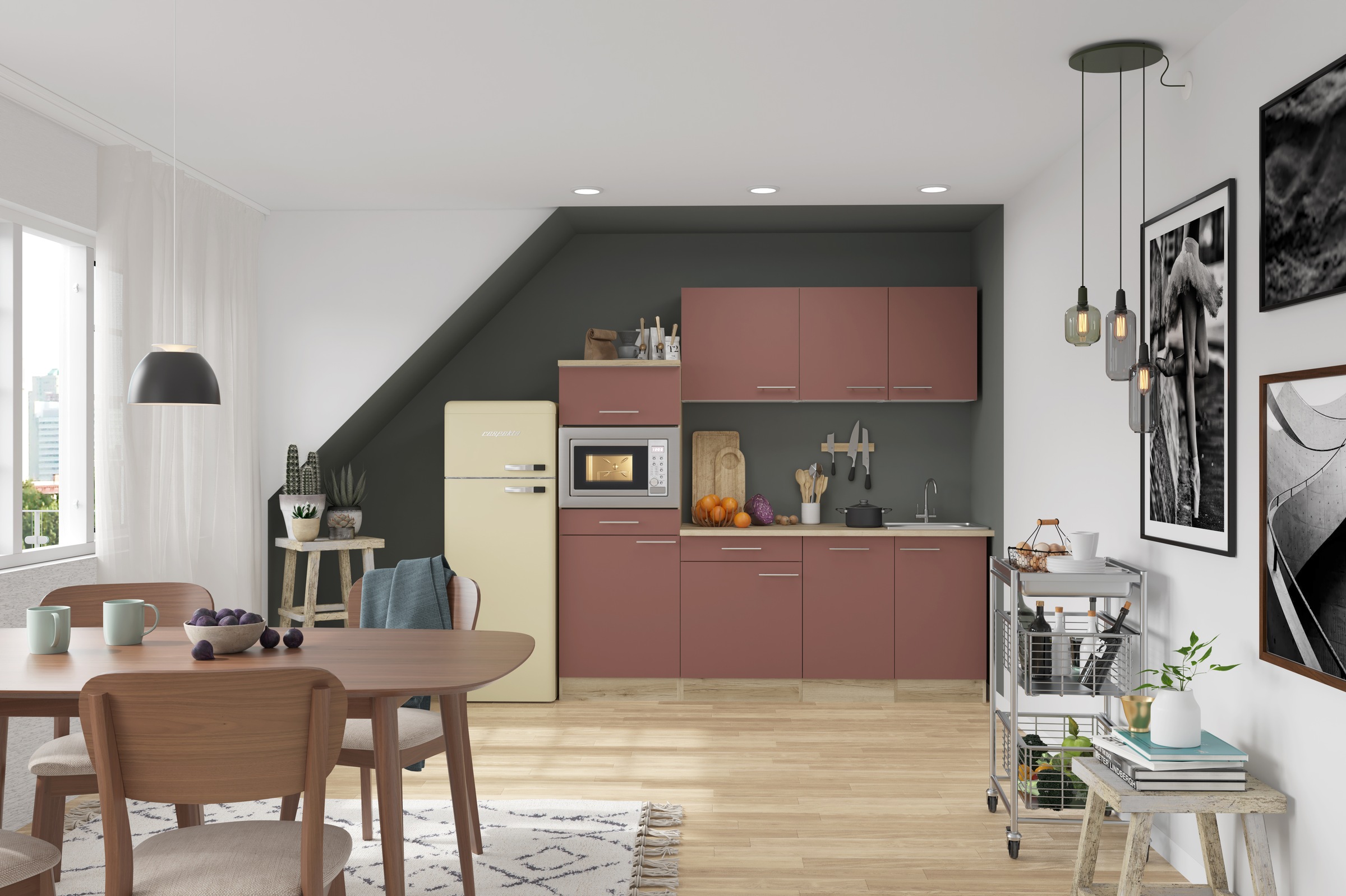 OPTIFIT Küchenzeile "Bella" Breite 210 cm, wahlweise mit E-Geräten