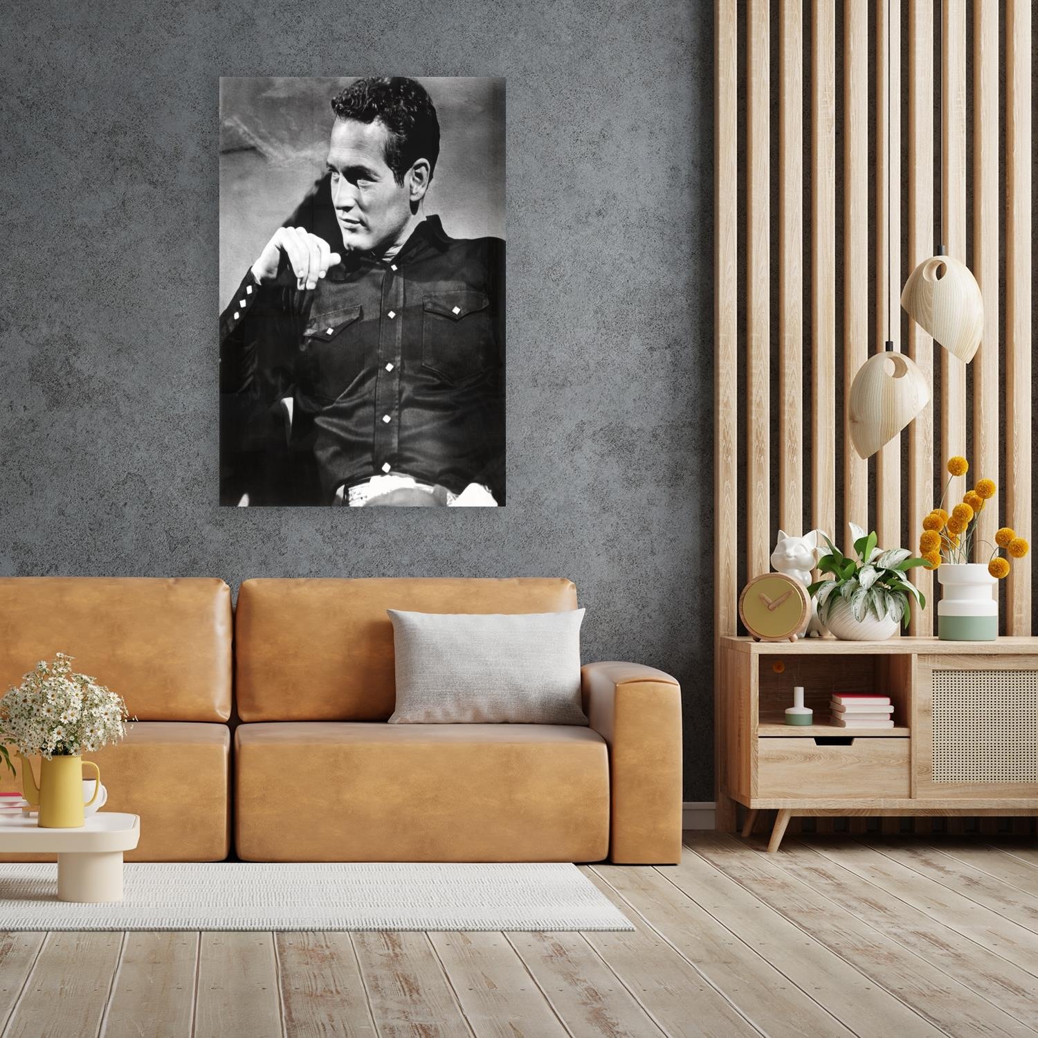 Image of queence Acrylglasbild "Paul Newman" Film Foto Mann Portrait Schwarz-Weiss Stars Fine Art-Print in Galeriequalität