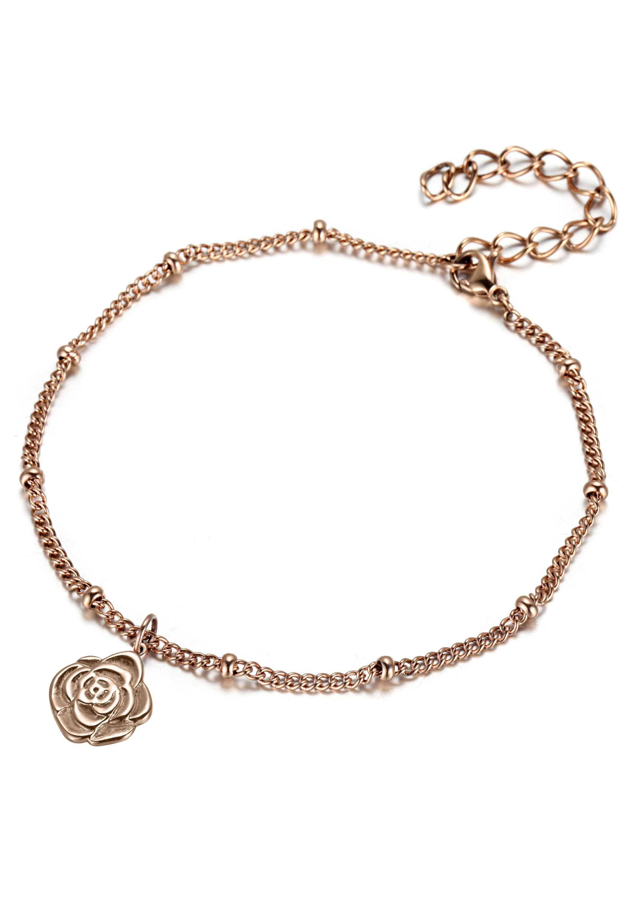 Firetti Fusskette »Schmuck Geschenk, Körperschmuck Blume - Rose, Ankerkette«