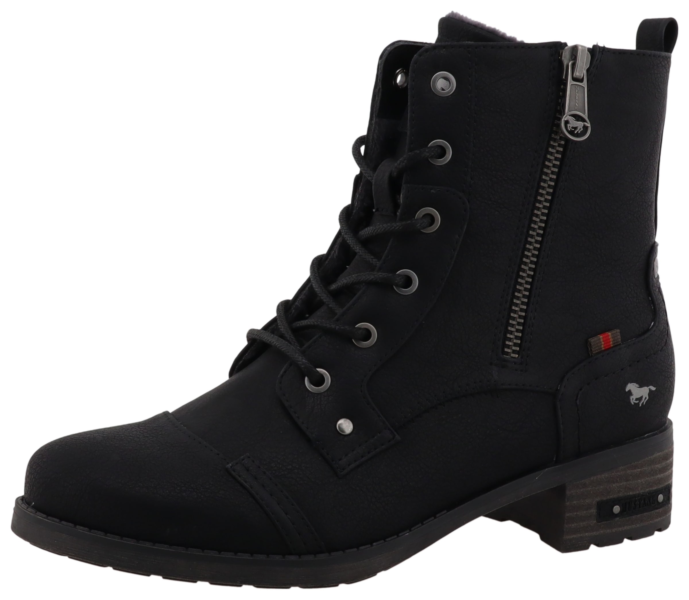 Image of Mustang Shoes Winterstiefelette "Fabienne" Schnürstiefelette mit Blockabsatz