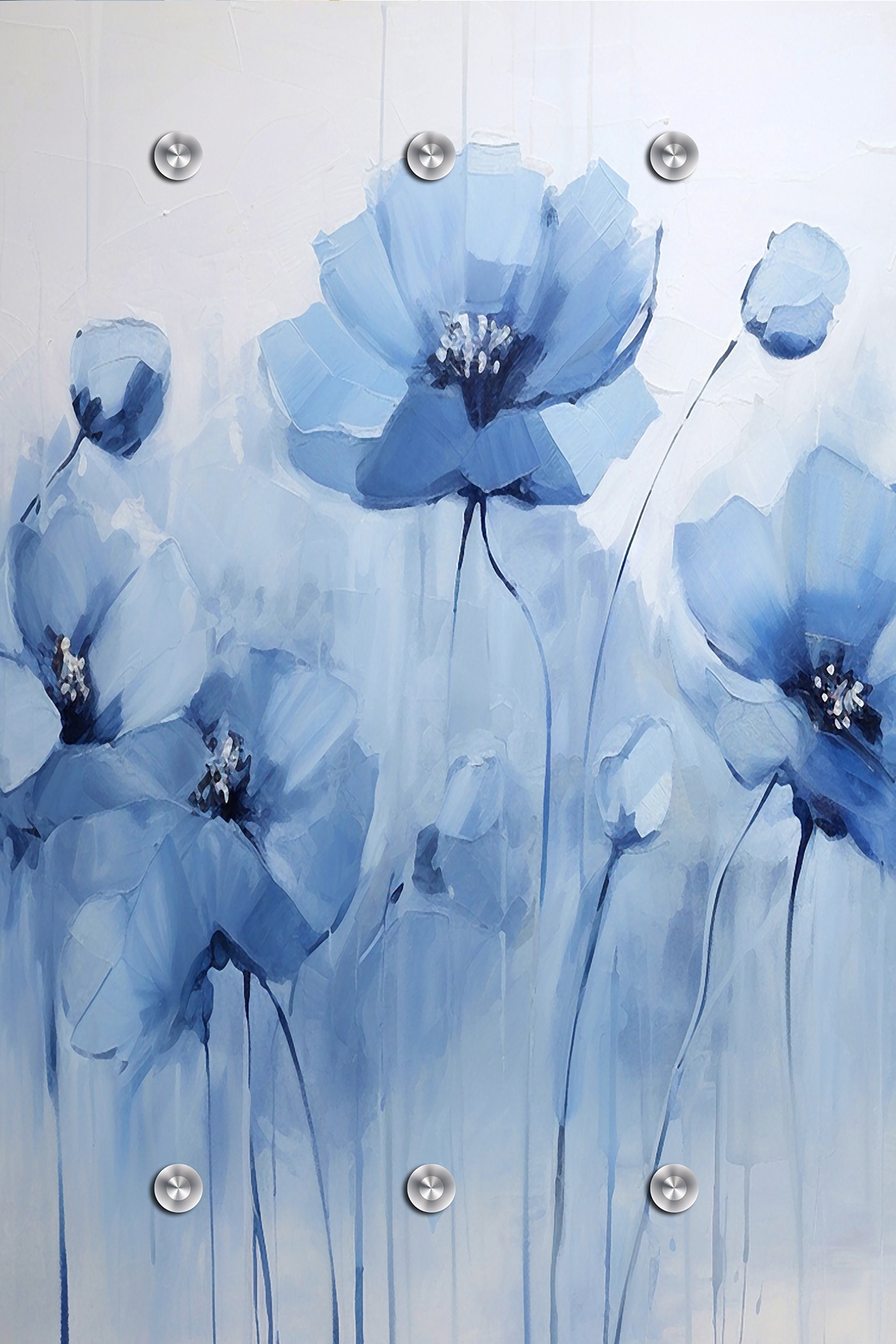Image of queence Garderobenpaneel "Wandgarderobe mit Motiv Mohnblume Aquarell inkl. Edelstahlhaken" 1 Stk. tlg. HD Premium Druck auf Acrylglas