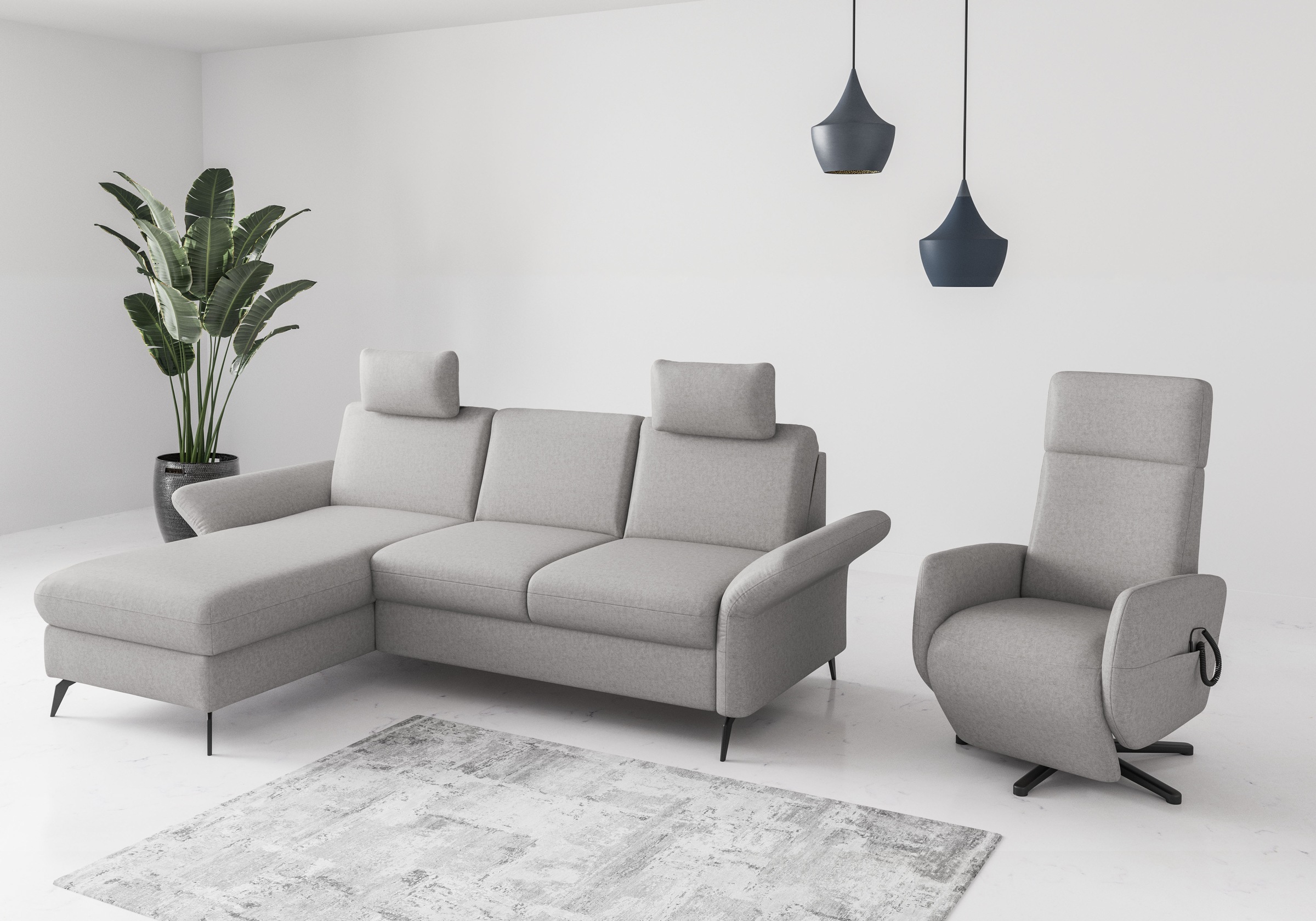 Home affaire Ecksofa »Rochelle«, wahlweise mit Bettfunktion, Bettkasten und Armteilverstellung