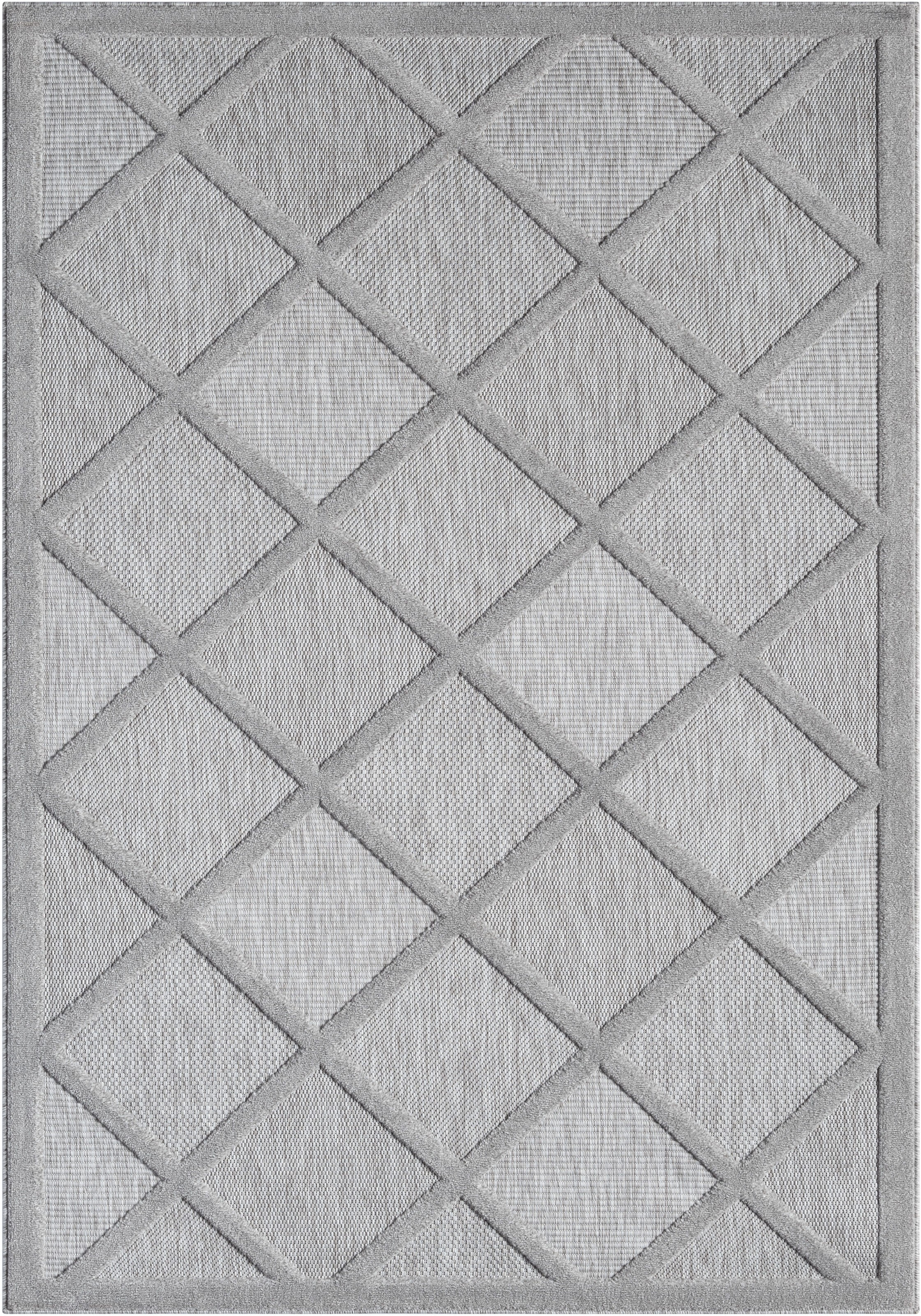 Myflair Möbel & Accessoires Teppich »Amara Lagerräumung«, rechteckig, 8 mm Höhe, Uni Farben, Hoch-Tief Effekt, Outdoor geeignet, Balkon, Terrasse