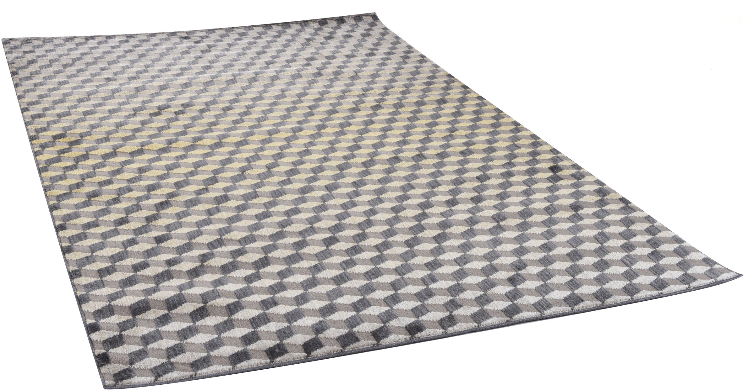Image of Gino Falcone Teppich "Fabiana 28" rechteckig 9 mm Höhe modernes geometrisches 3D-Design, ideal im Wohnzimmer & Schlafzimmer