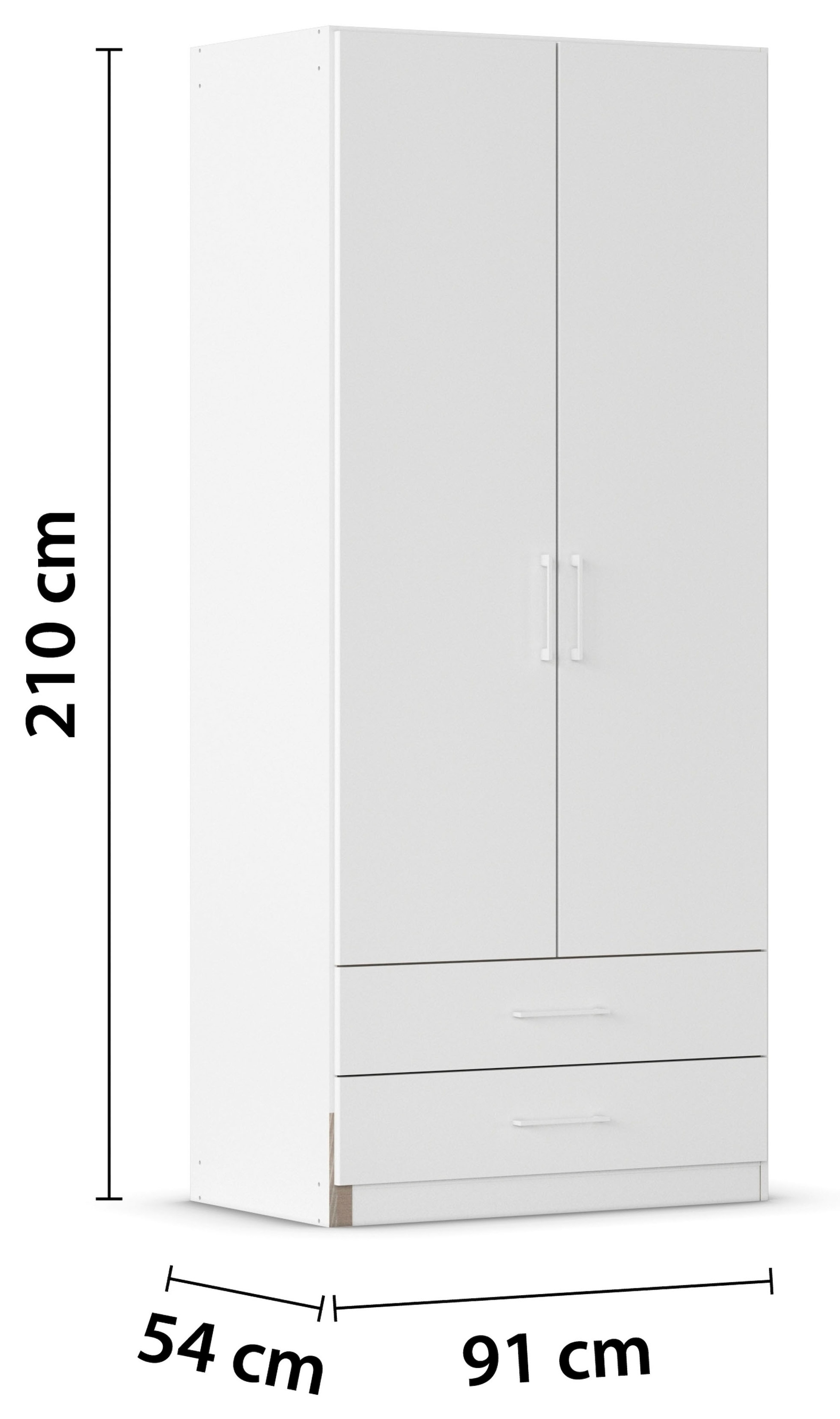 rauch Kleiderschrank »Schrank Schlafzimmerschrank Garderobe Stauraum GAMMA Breite 91 cm« in 3 Ausstattungen BASIC/CLASSIC/PREMIUM (inkl. SOFT-CLOSE-Funktion),  mit Schubladen, verschiedene Griff-Varianten TOPSELLER MADE IN GERMANY