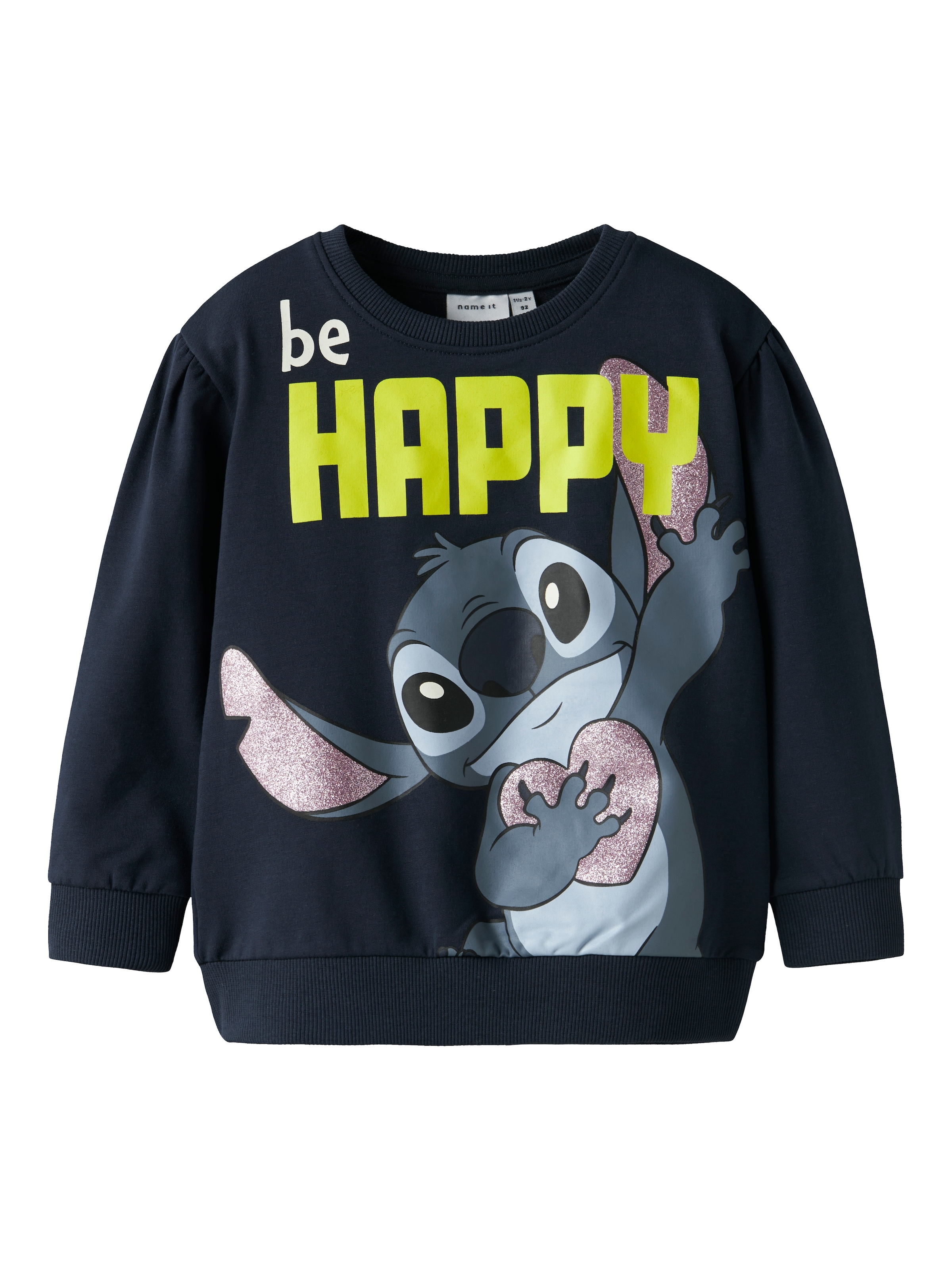 Image of Name It Sweatshirt "NMFDIDI STITCH SWEAT UNB NOOS WDI", mit Glitzerprint für einen funkelnden und coolen Loo