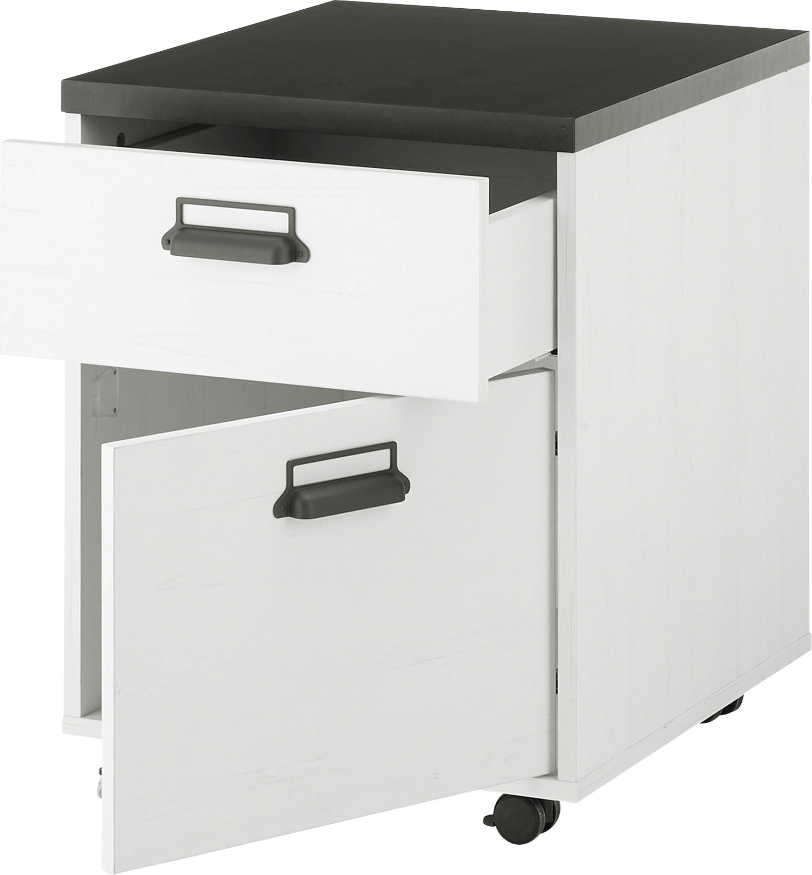 Home affaire Rollcontainer »SHERWOOD«, mit Apothekergriffen aus Metall, Breite 47 cm, Soft-Close-Funktion