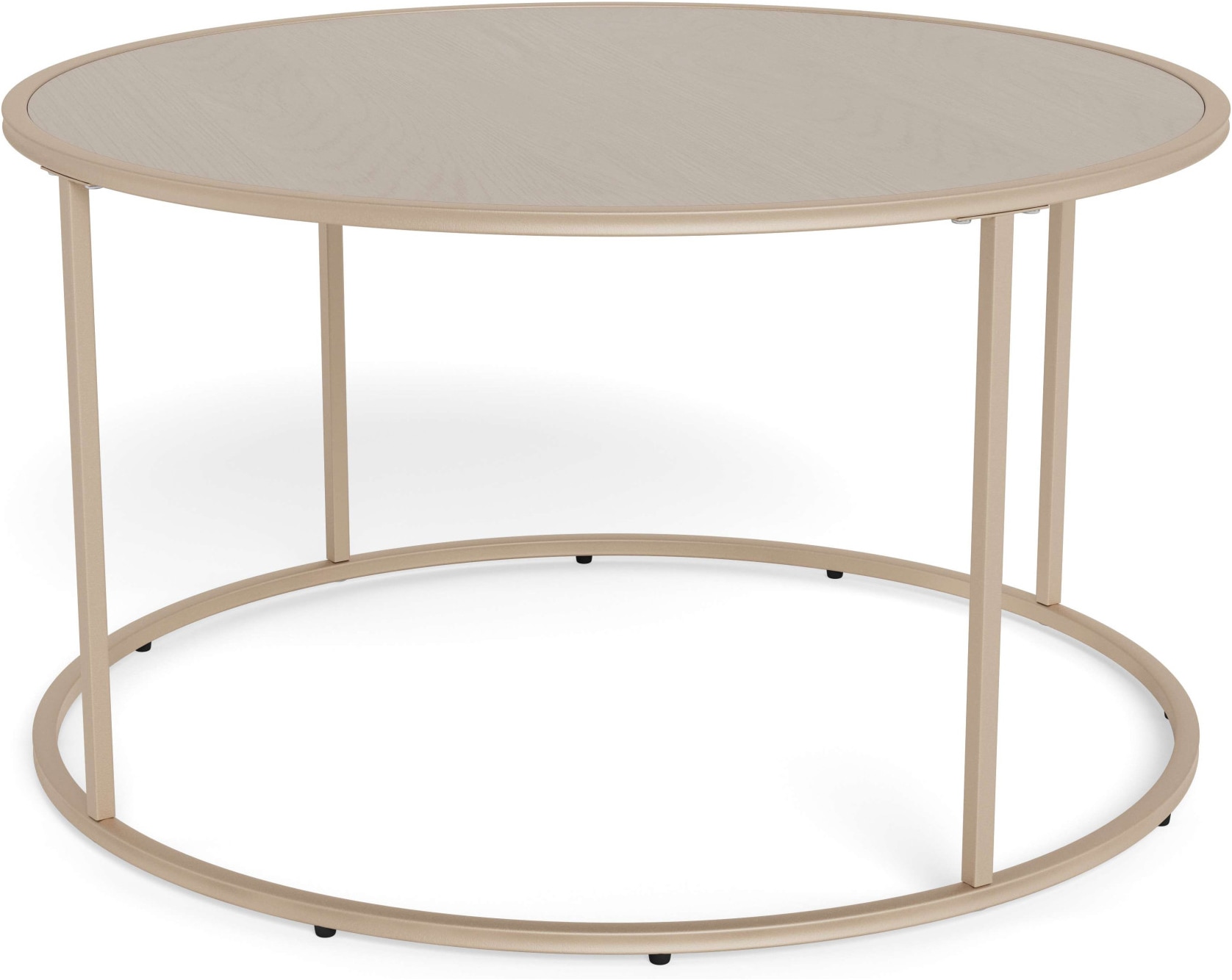 Image of ACTONA GROUP Couchtisch "Seaford Kaffeetisch, Wohnzimmertisch" Runder Couchtisch mit grauer Melaminplatte und Stahlgestell, Ø80x45 cm