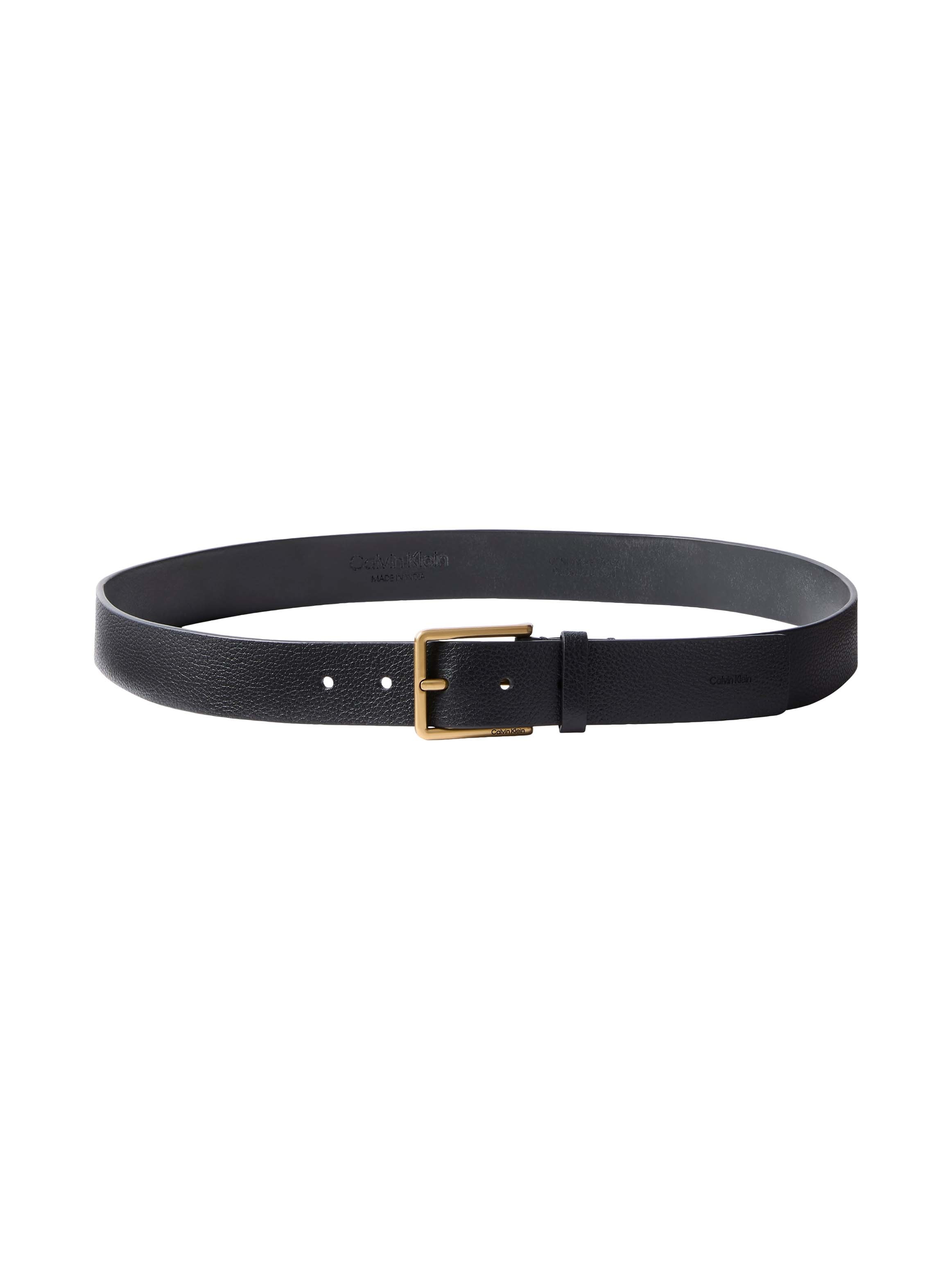 Calvin Klein Ledergürtel »WARMTH BUCKLE GOLD PEBBLE 35MM« Regular fit und grössenverstellbar