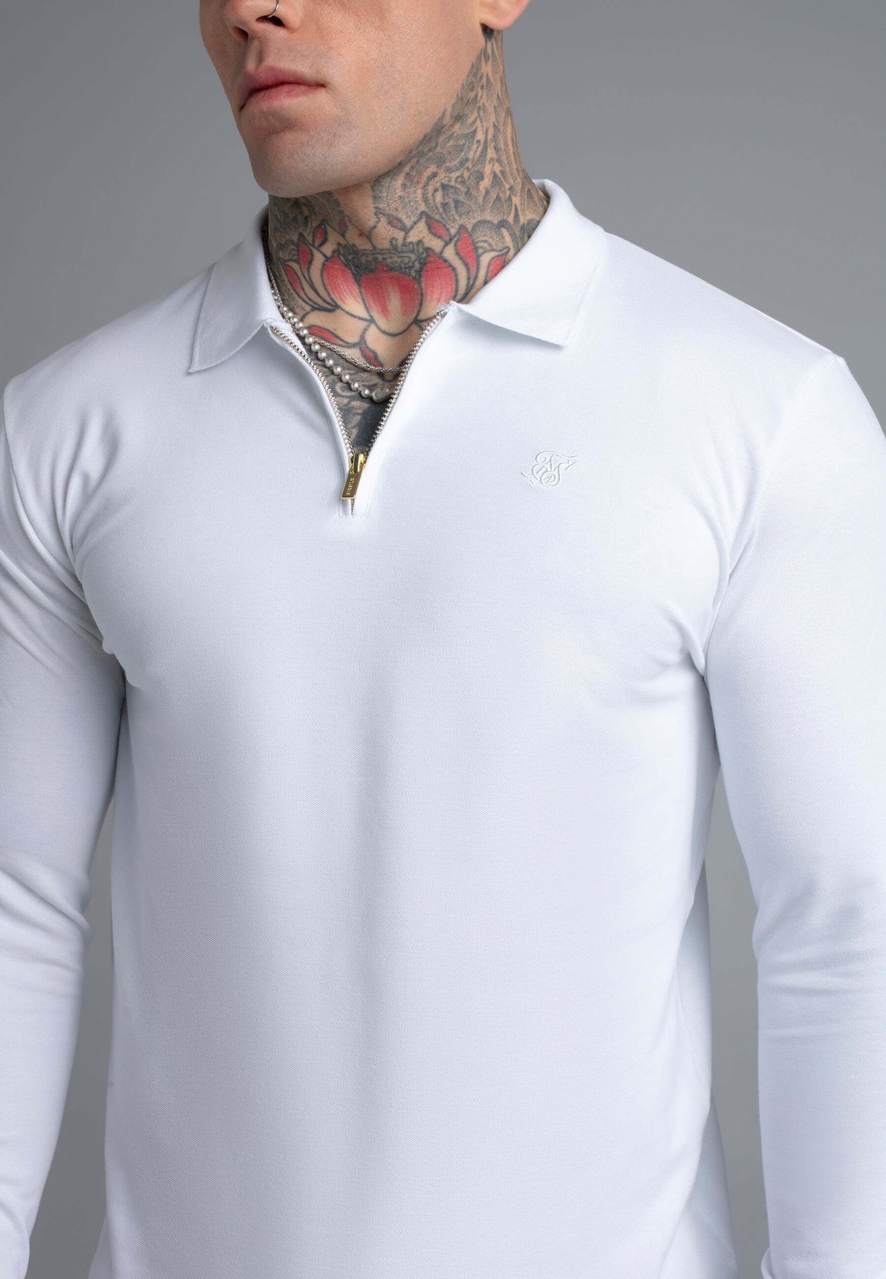 Siksilk Polo à manches longues »Siksilk Langarmpolo Longlseeved Zip«