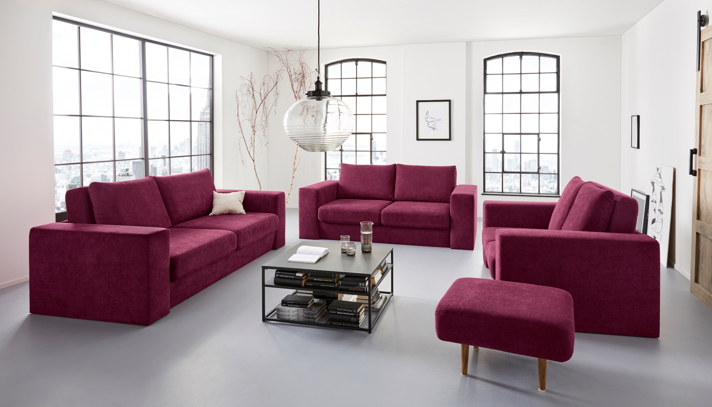 LOOKS by Wolfgang Joop 3-Sitzer »Looksv«, Verwandlungssofa: aus Sofa wird Sofa mit 2 Hockern