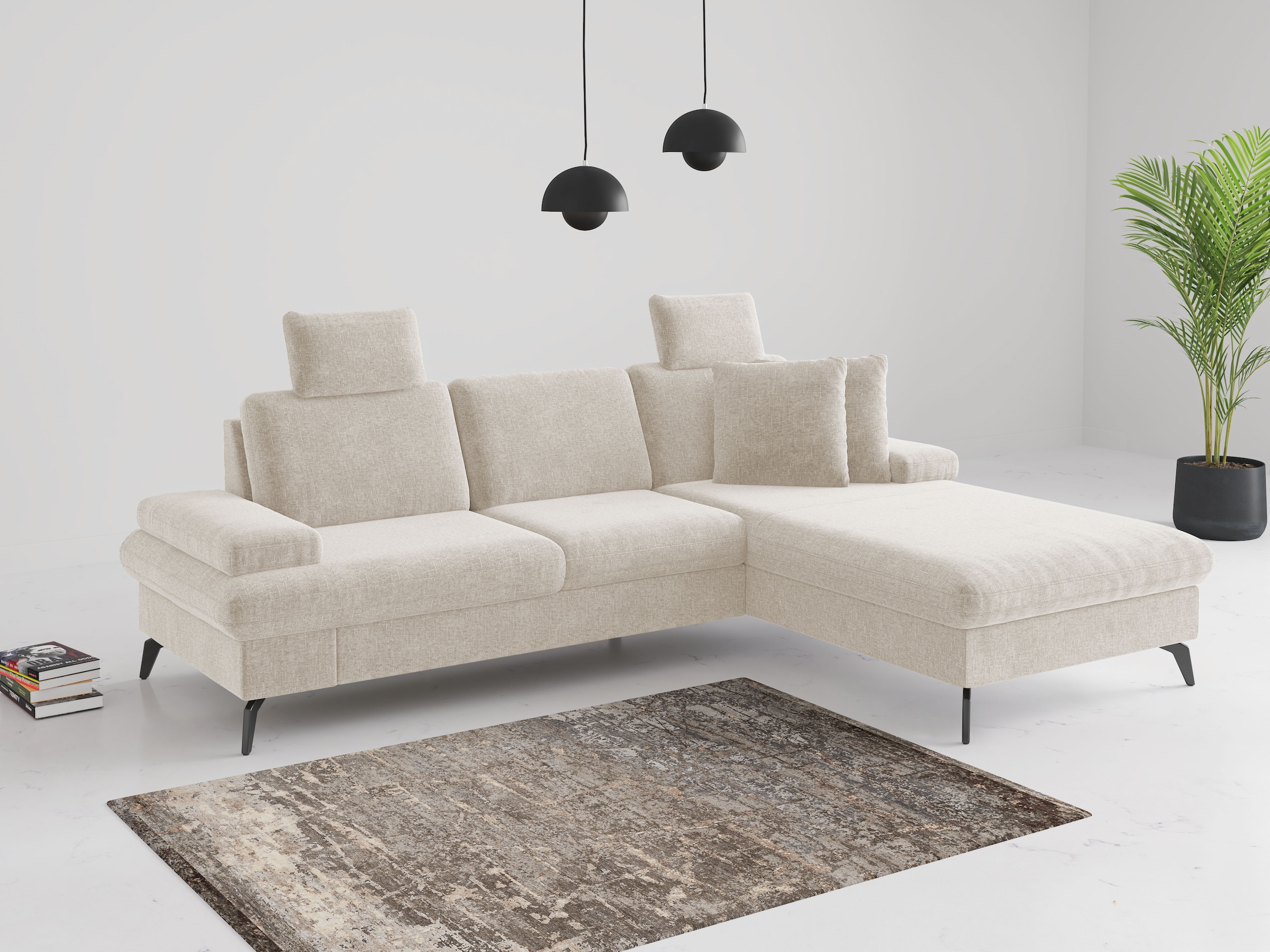 sit&more Ecksofa »Morris Jubi L-Form«, inkl. Armteilfunktion und 1 Zierkissen, wahlweise mit Bettfunktion