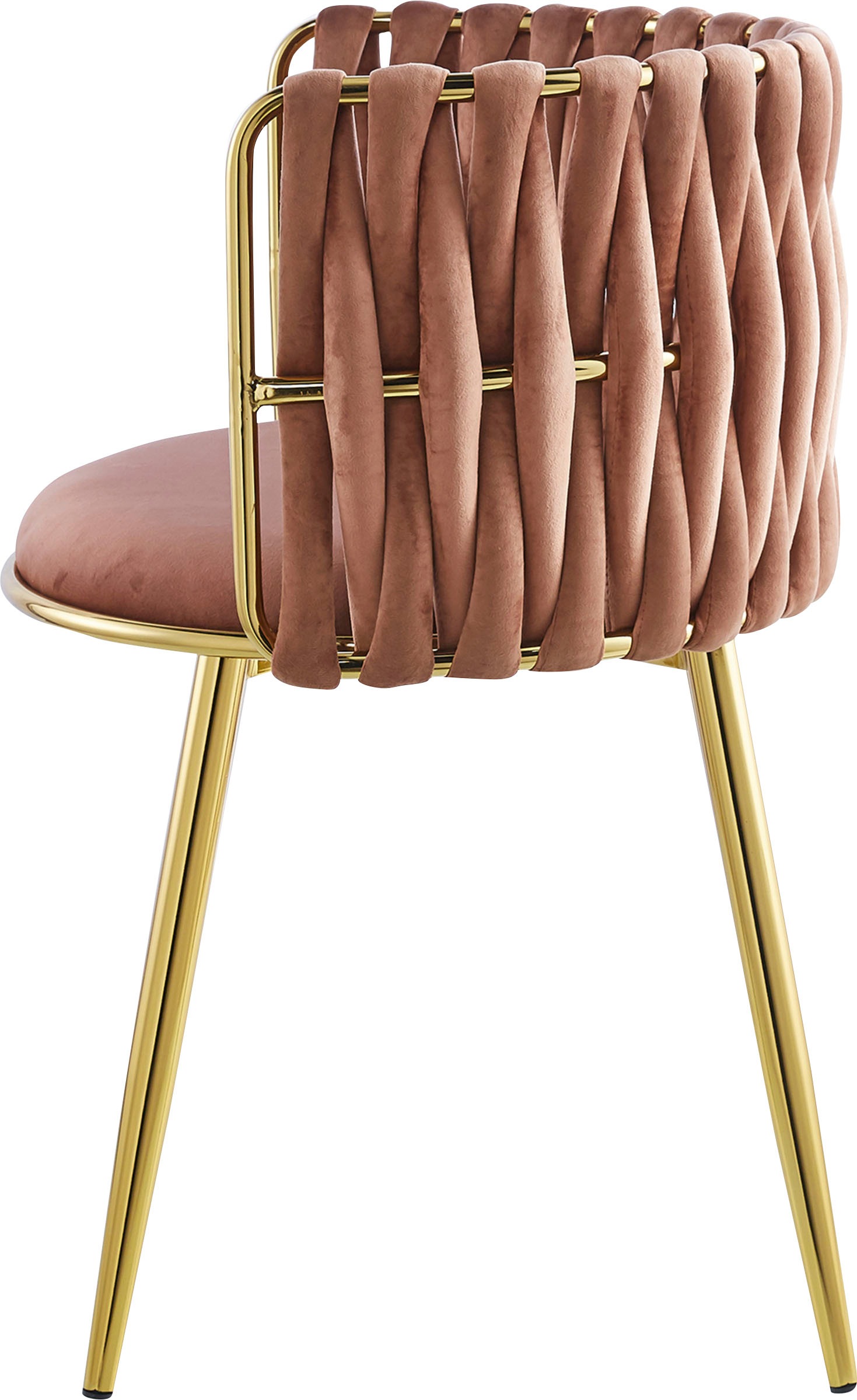 Kayoom Esszimmerstuhl »Stuhl Milla 125 2er-Set,tolles Design der Rückenlehne,runde Sitzfläche«, (Set), 2 St., Stoffbezug, samtweicher Bezug, hochwertig, vielseitig einsetzbarer Stuhl
