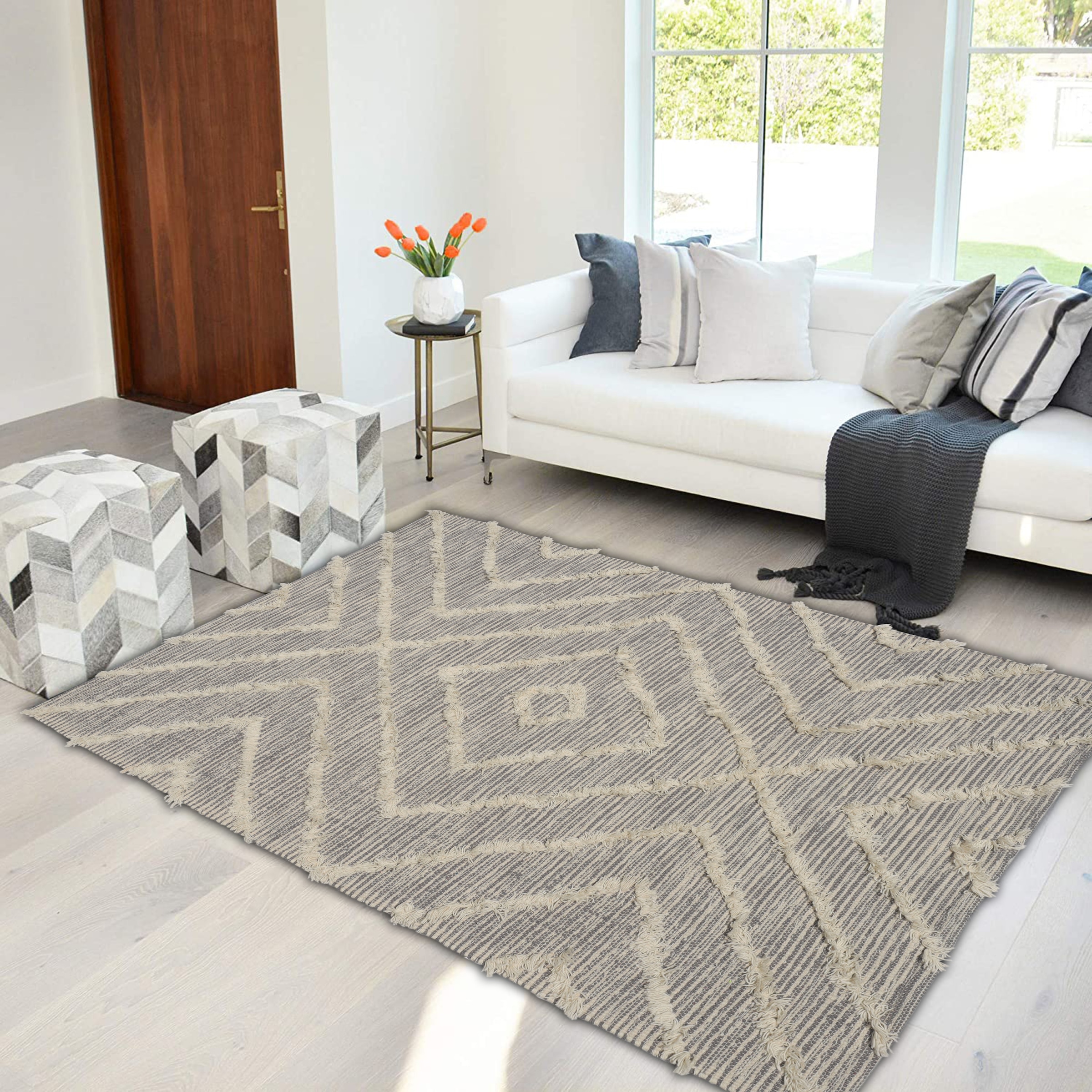 my home Teppich »Kanja«, rechteckig, weiche Haptik, Boho Look,  Berber-Optik, Rauten-Design kaufen