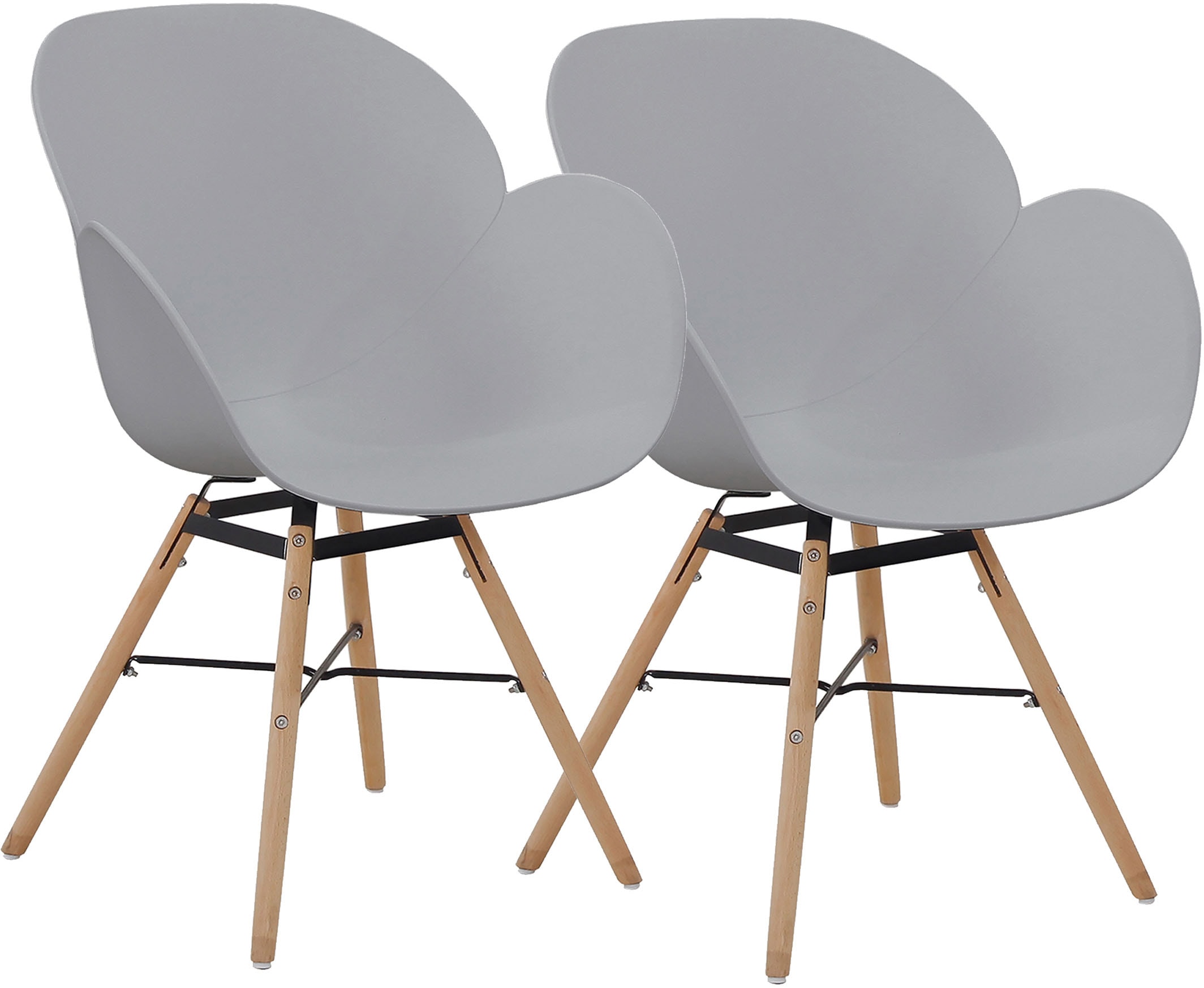 Kayoom 4-Fussstuhl »Stuhl Amalia 110 2er-Set, praktisches Set, bequemer Kunststoffstuhl«, (Set), 2 St., pflegeleicht, abwaschbar, in einem Stück spritzgegossene Sitzfläche