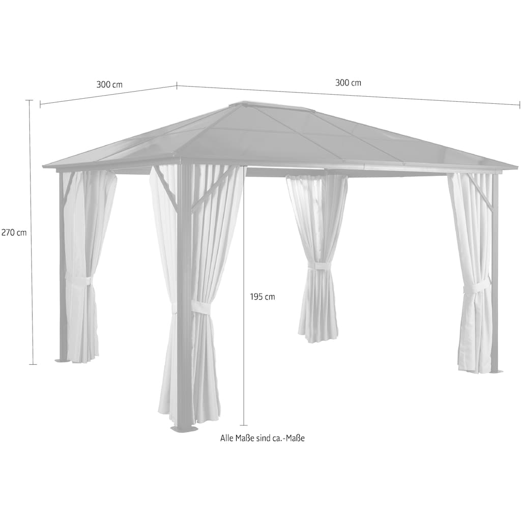 KONIFERA Pavillon »Aruba«, (Set), BxT: 300x300 cm, Aluminiumgestell