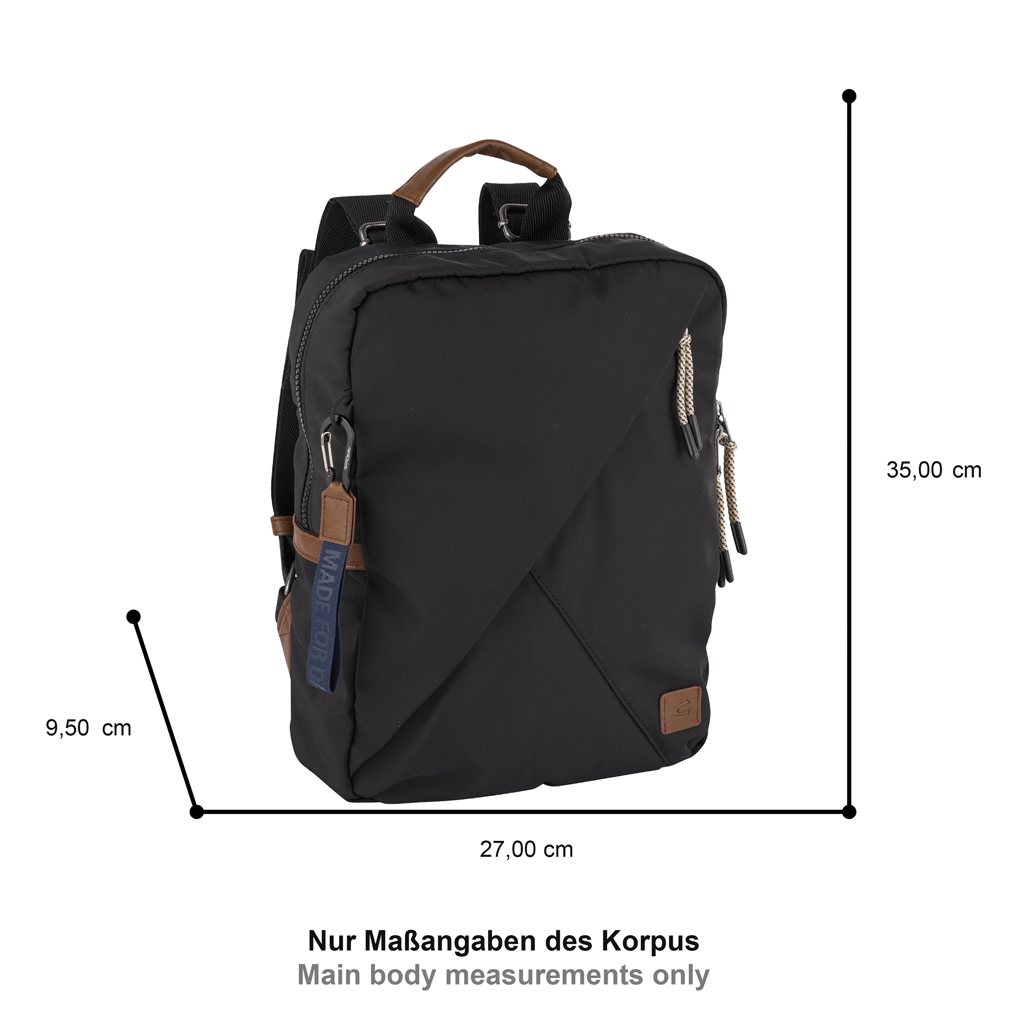 camel active Sac à dos »Aurum« aus recyceltem Polyester in Nylonstruktur, leicht & mit feinen Details