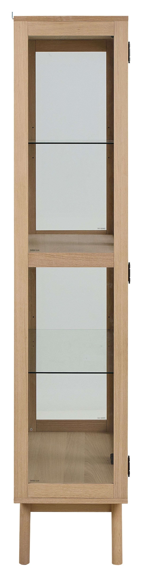 ACTONA GROUP Vitrine »Marte« ölbehandeltes Eiche Furnier, 2 Türen, klar Glas, 94x40x192 cm