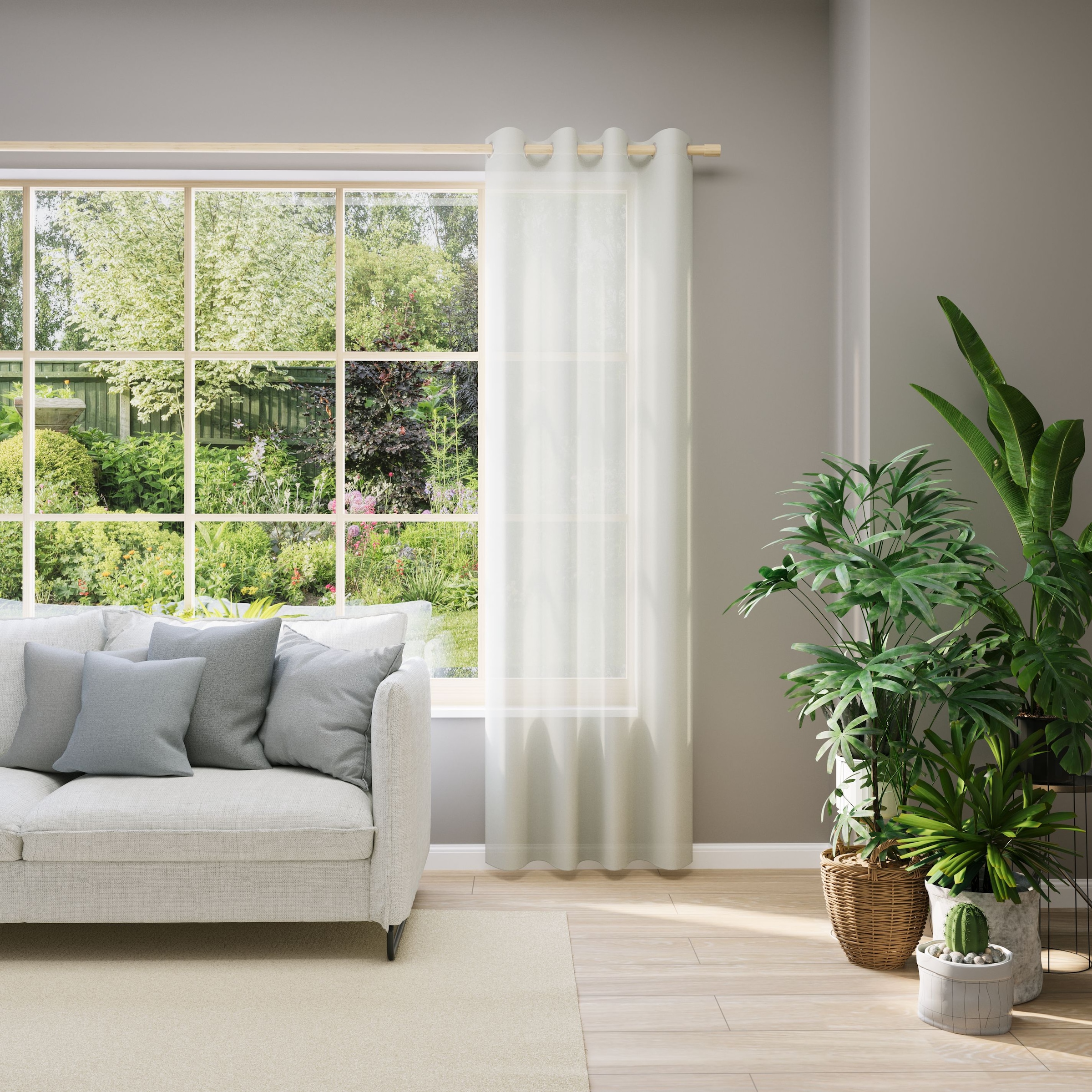 Image of Neutex for you Vorhang nach Mass "EVA" Ösen 1 Stk. tlg. Uni-Voile mit elegantem Glanz