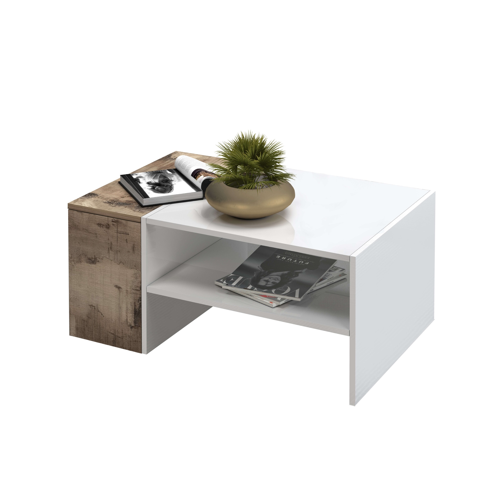 Home affaire Couchtisch »Coro, Couchtisch, Couchtisch mit seitlichem Stauraum,Sofatisch« Länge 90 cm, mit zwei Ablagefächern davon eines geschlossen