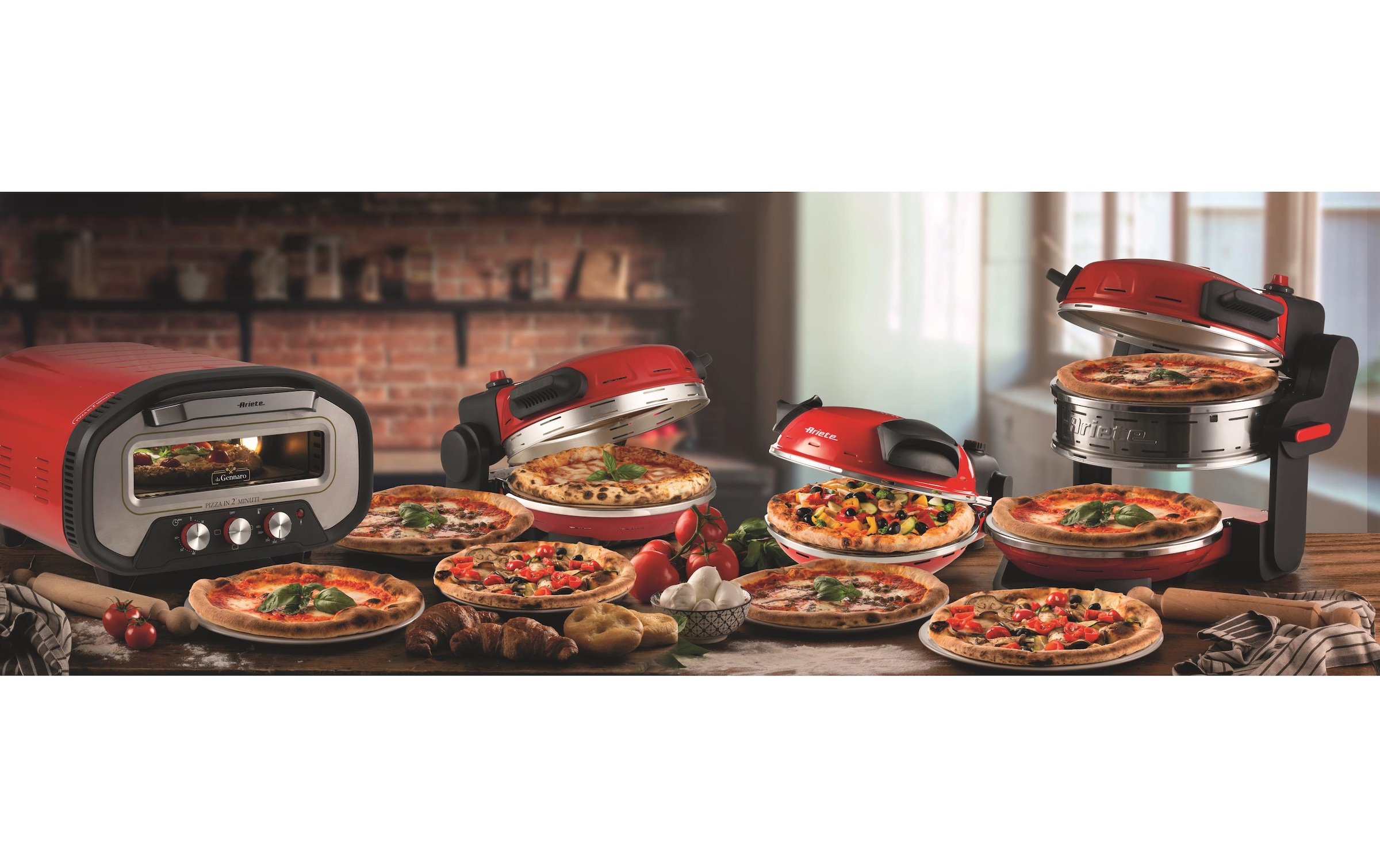 Ariete Four à pizza »3901« jusqu’à 430°C, pierre à pizza amovible, accessoires inclus