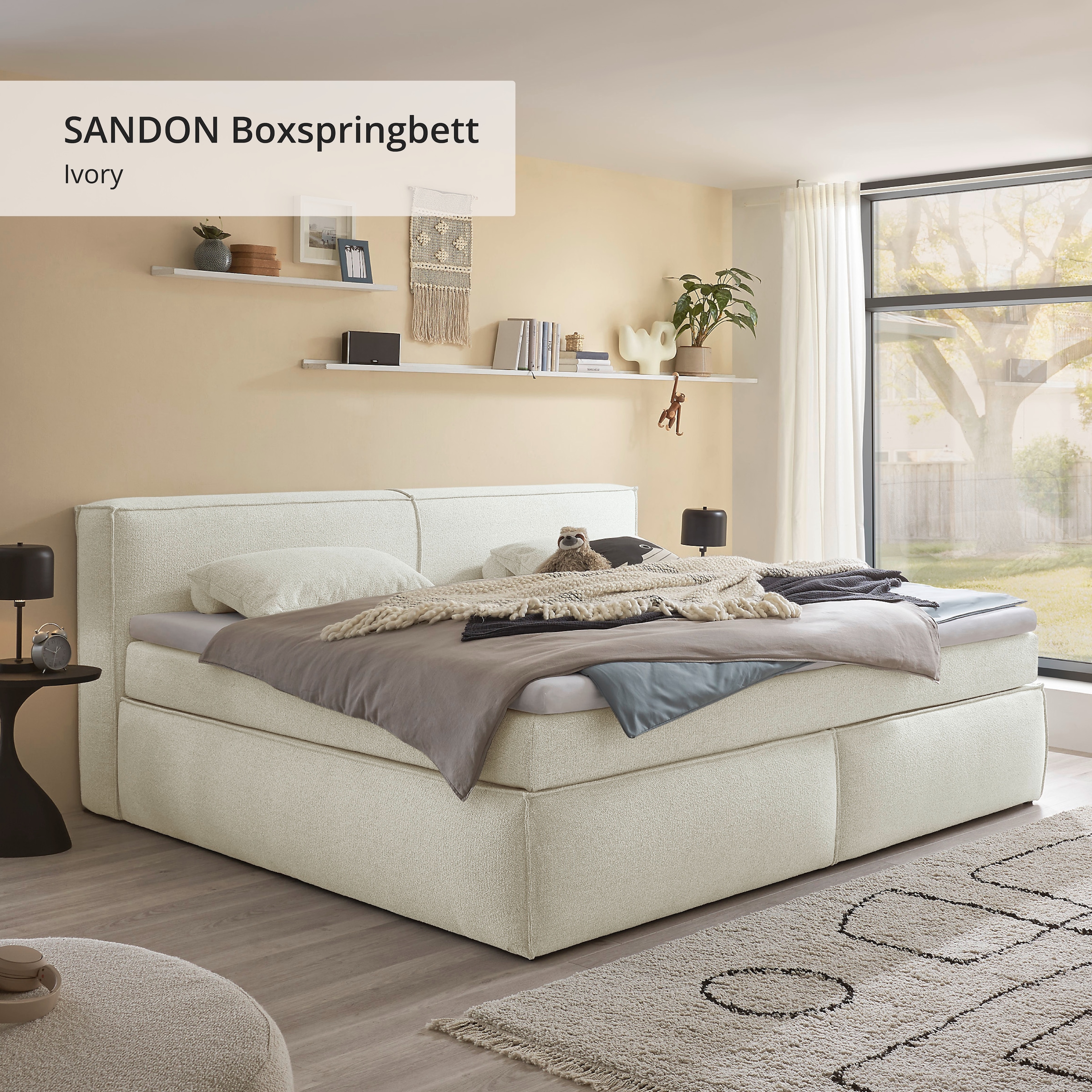 ED EXCITING DESIGN Lit boxspring »Sandon, Familienbett erhältlich in der Grösse 240x200cm« in verschiedenen Farben erhältlich