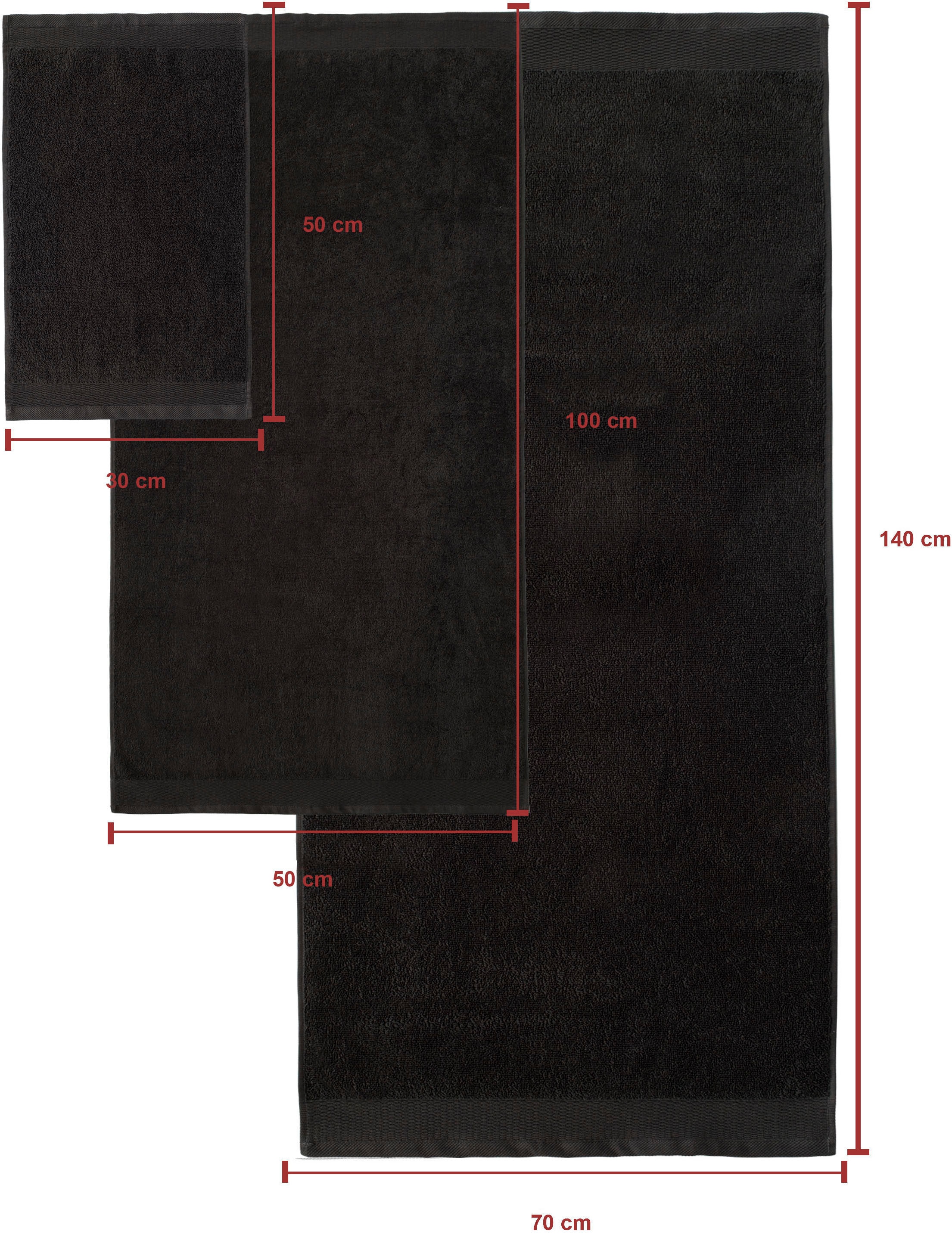 GOODproduct Set de serviettes »Fenya, flauschig und weich, Premium Handtücher, 550 gr/m²« Set 6 cuis Frottee en feutre mit Bordüre, Set, 100% Baumwolle, Hotel-Qualität, 5 Jahre Garantie