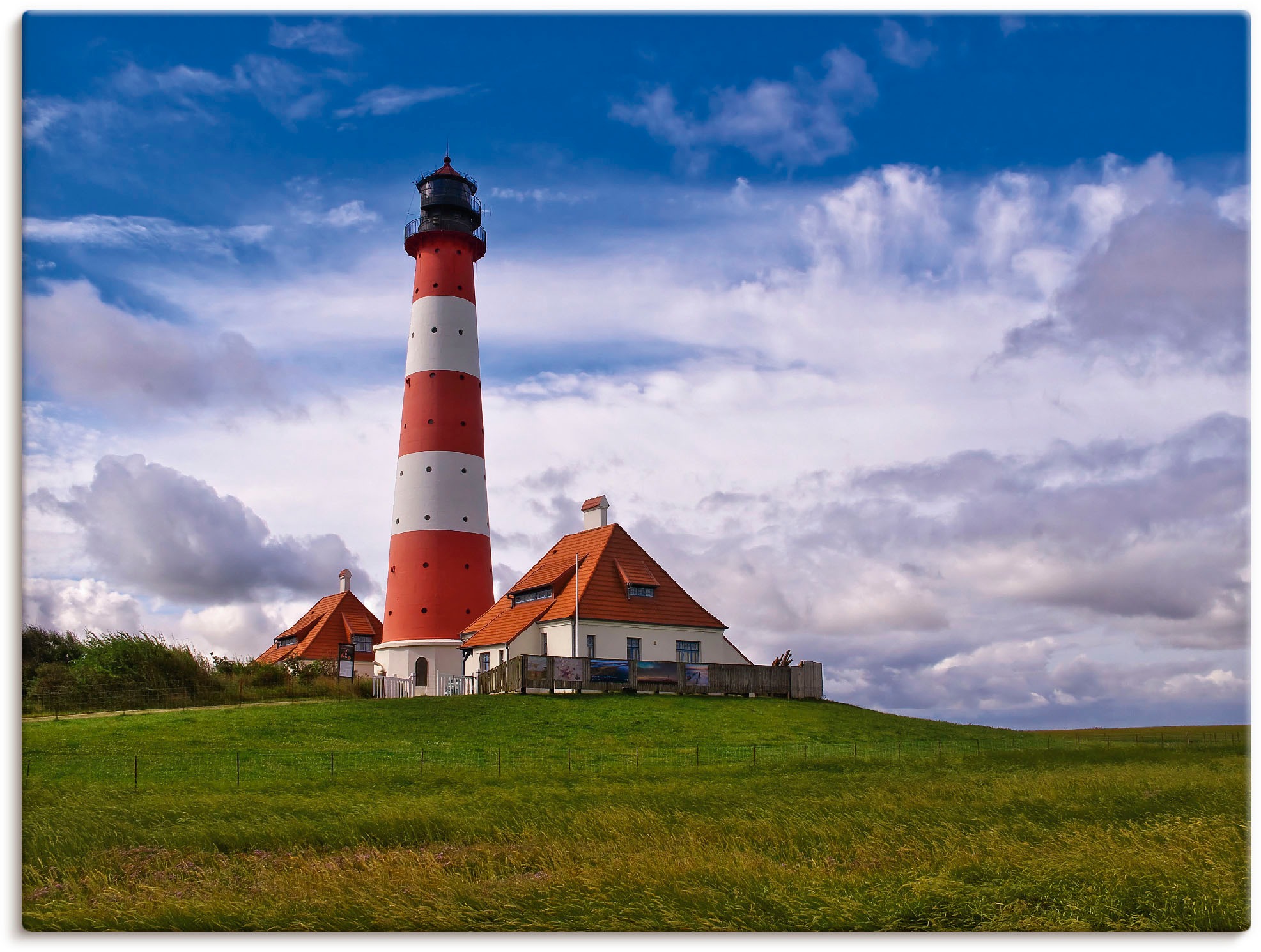 Image of Artland Wandbild »Leuchtturm Westerheversand«, Gebäude, (1 St.), in vielen Grössen & Produktarten -Leinwandbild, Poster, Wandaufkleber / Wandtattoo auch für Badezimmer geeignet bei Ackermann Versand Schweiz