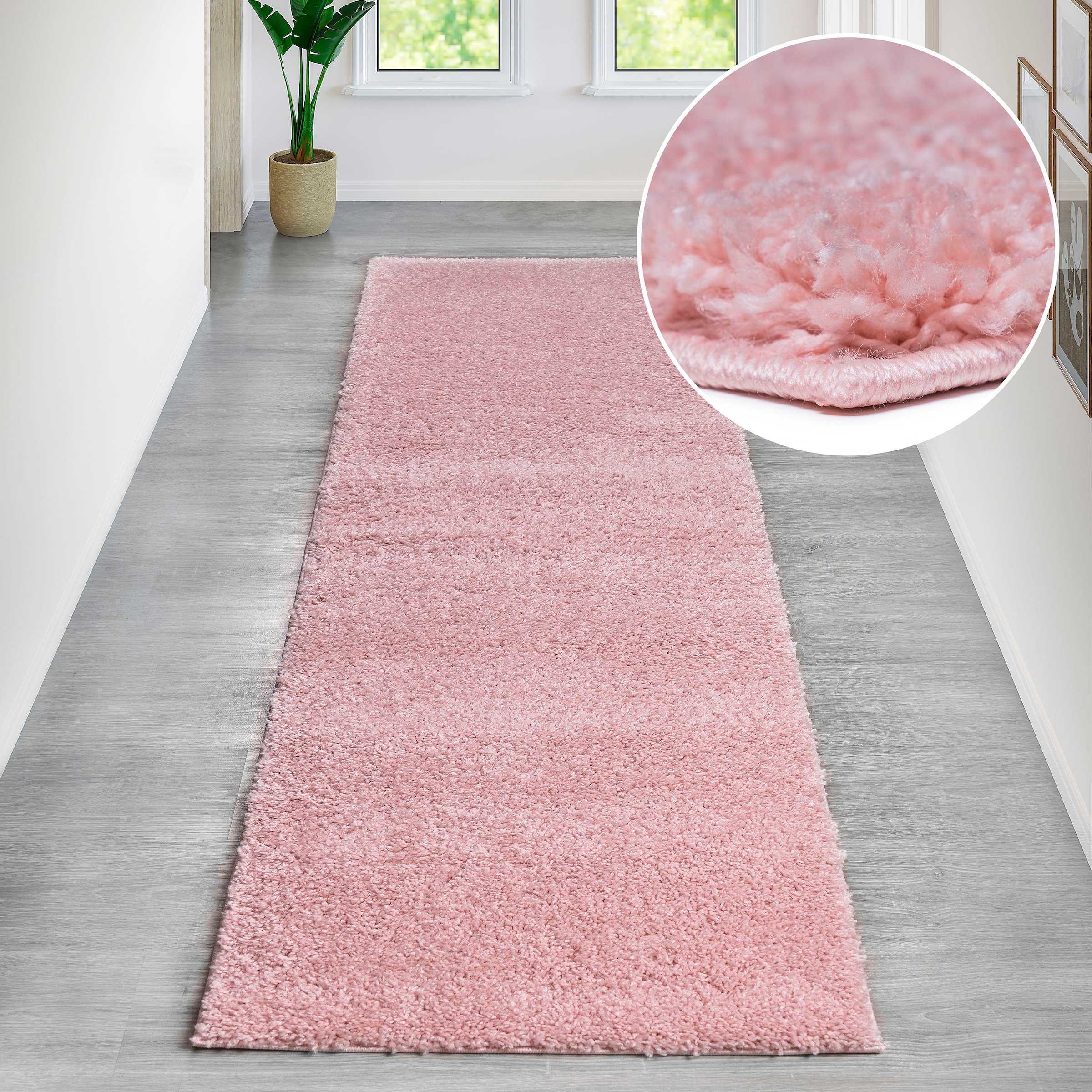 Image of Bruno Banani Läufer "Shaggy Soft" rechteckig 30 mm Höhe Läufer, Brücke, gewebt, Uni-Farben, besonders weich