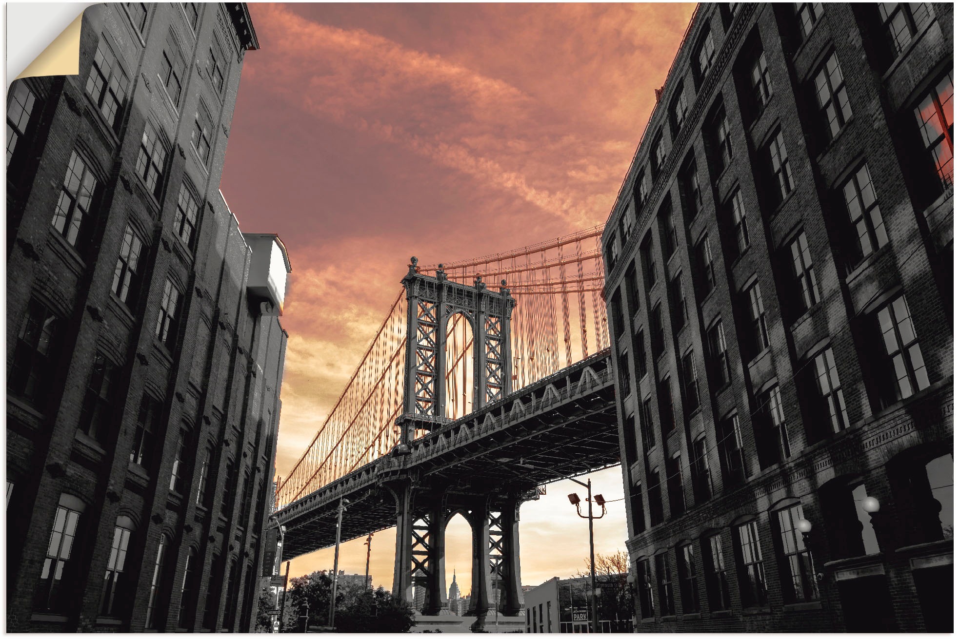 Image of Artland Wandbild »Manhattan Bridge«, Amerika, (1 St.), in vielen Grössen & Produktarten - Alubild / Outdoorbild für den Aussenbereich, Leinwandbild, Poster, Wandaufkleber / Wandtattoo auch für Badezimmer geeignet bei Ackermann Versand Schweiz