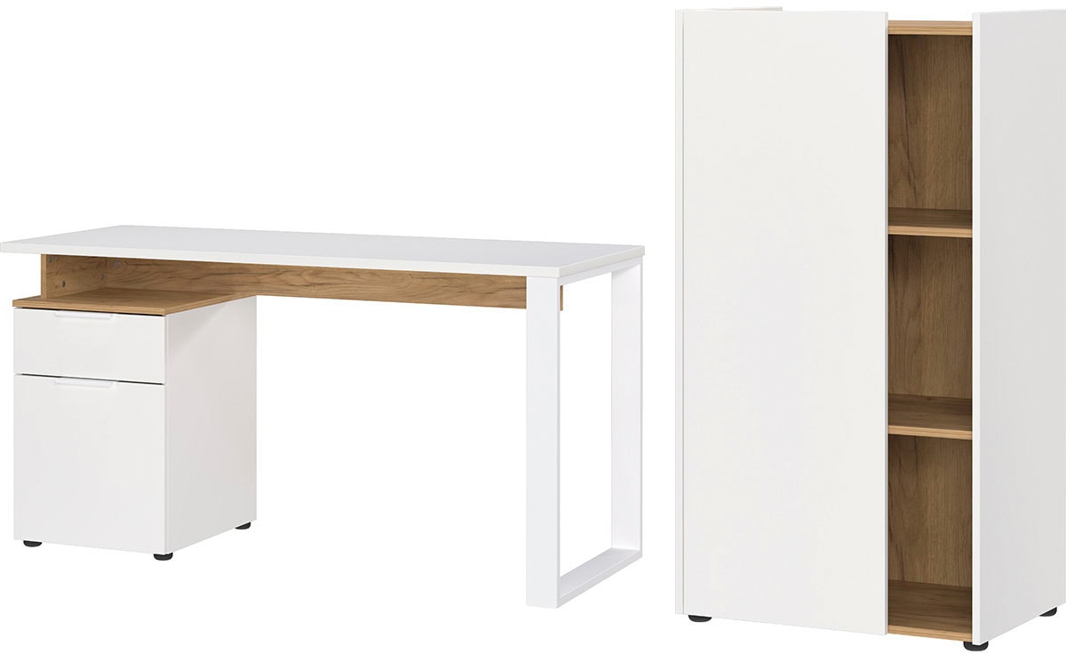 Büromöbel-Set »Njavve bestehend aus Schreibtisch«, (2 tlg.), inkl. Container &...
