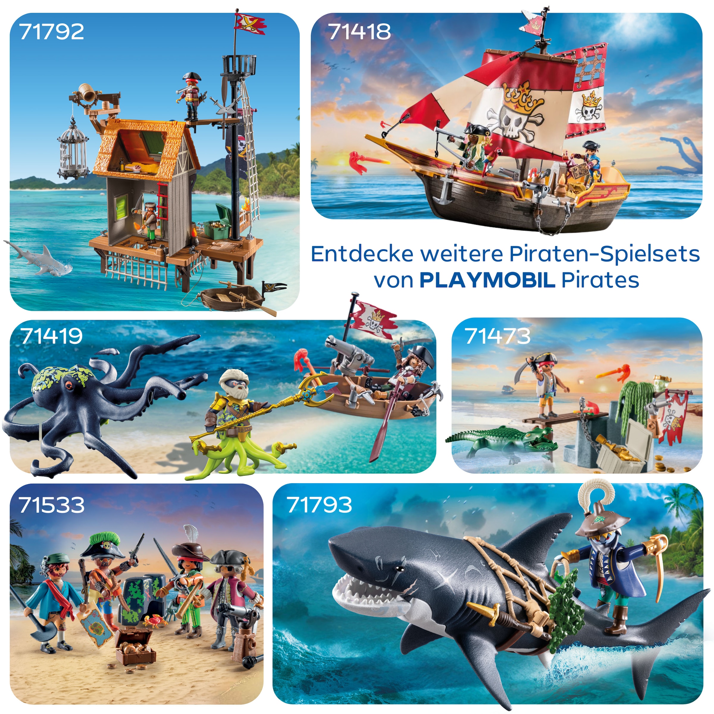 Playmobil® Konstruktions-Spielset »Piratenhafen mit Seeräuber-Gefängnis (71792), Playmobil Pirates« Made in Germany